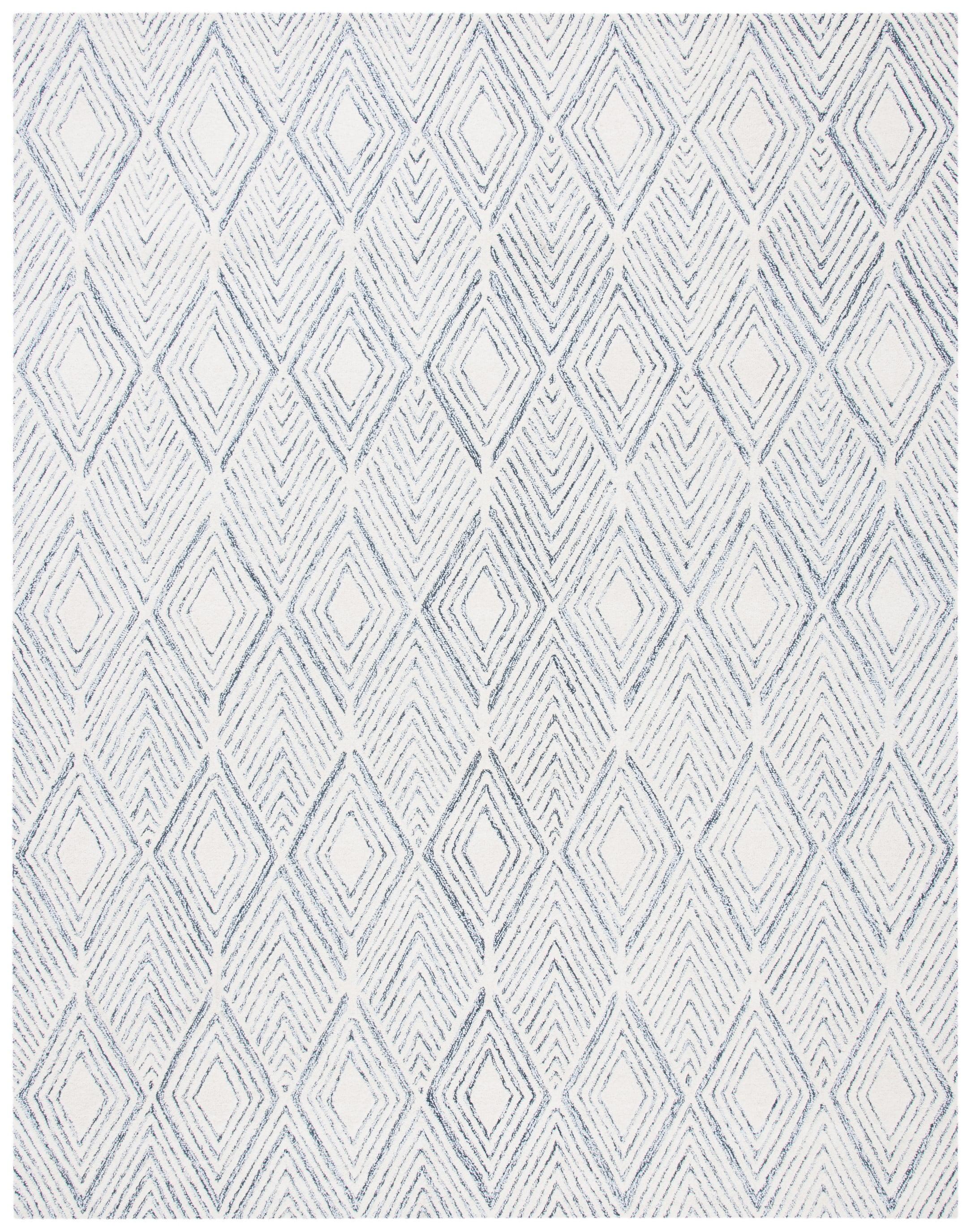 SAFAVIEH Abstract Jeneka Geometric Area Rug, Ivory/Charcoal, 11' x 15'