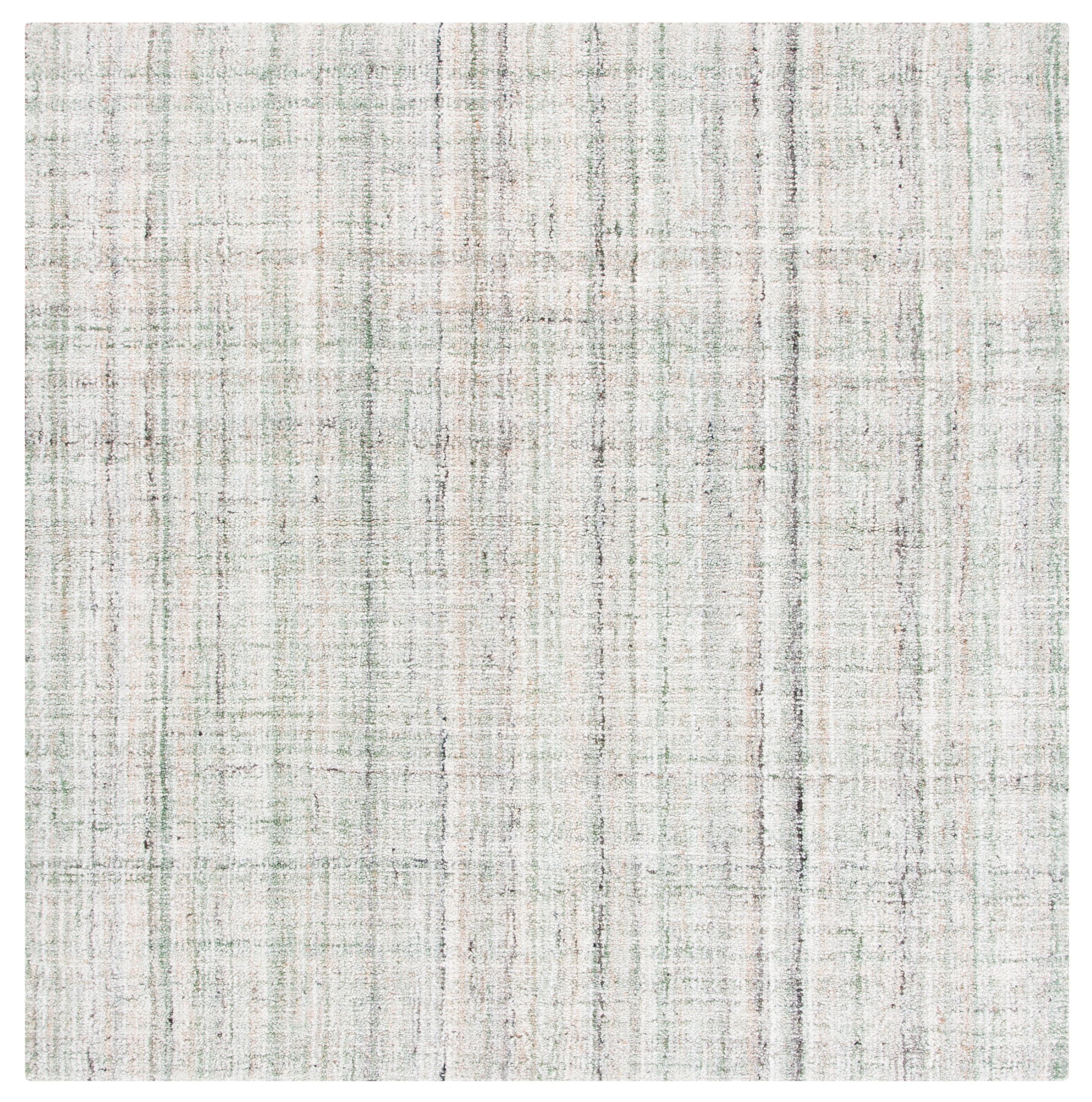 Abstract Hand-Tufted Wool Square Area Rug, Multicolor, 6' x 6'