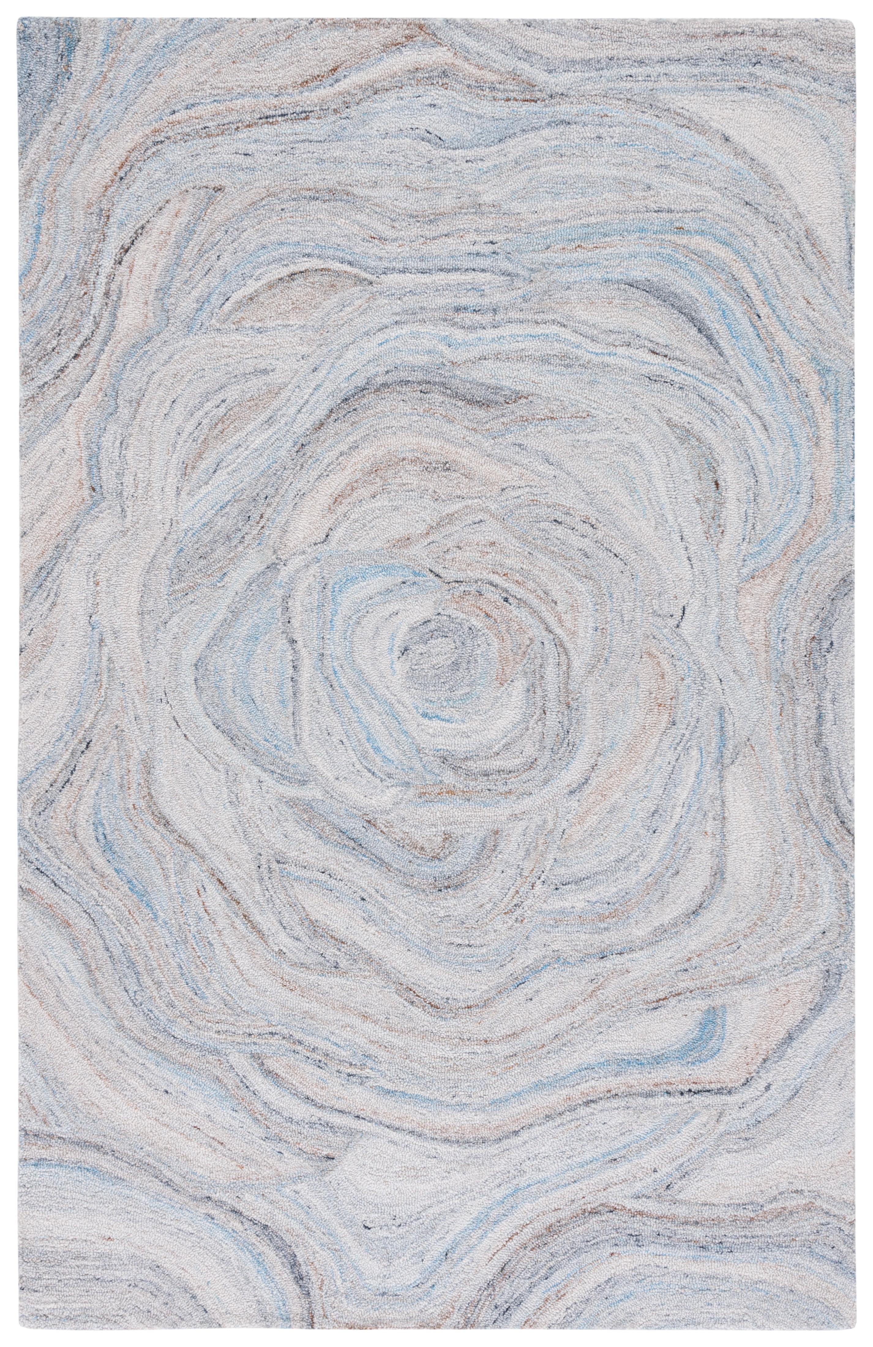 SAFAVIEH Abstract Kebo Distrssed Area Rug, Beige/Blue, 5' x 8'