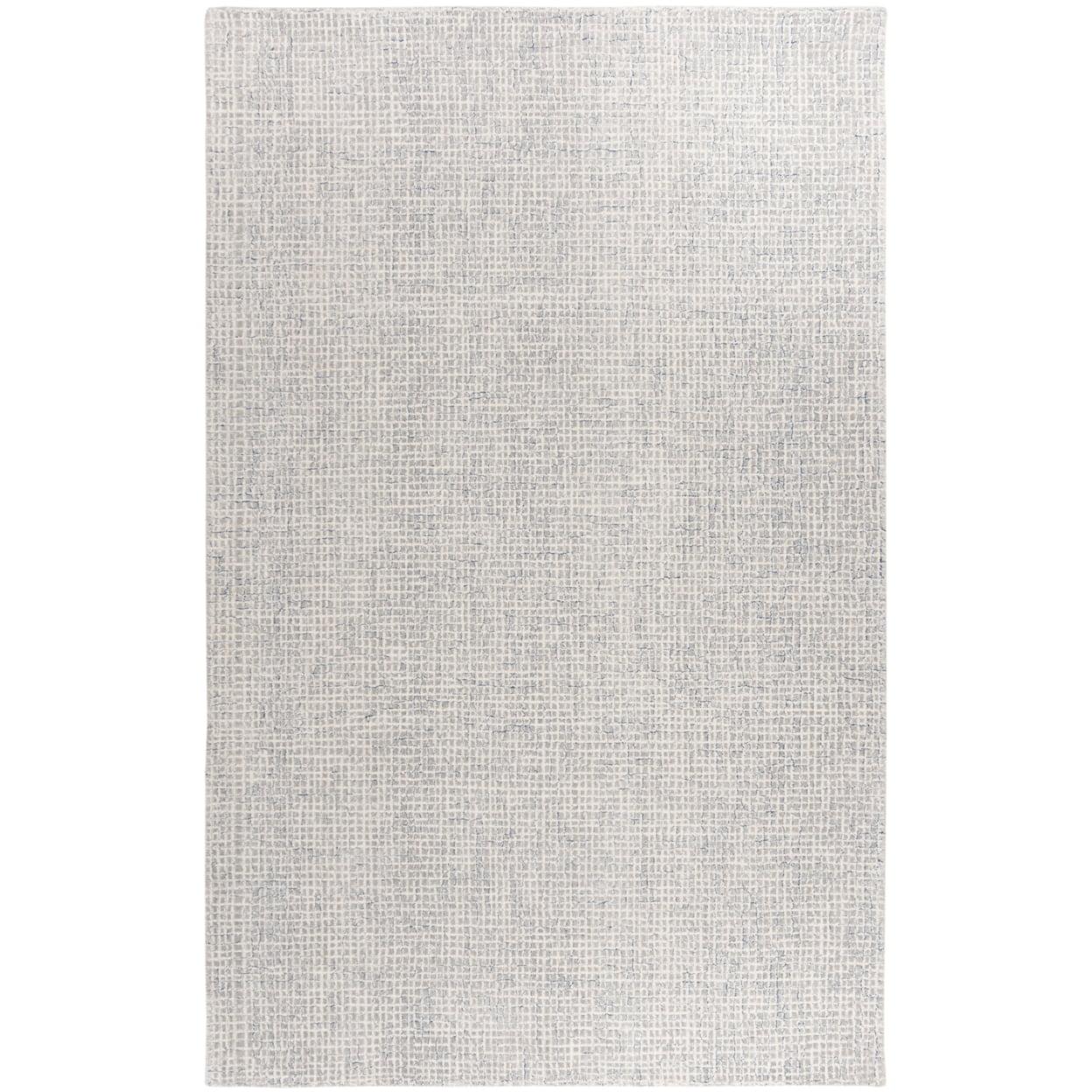 SAFAVIEH Abstract Keith Geometric Abstract Wool Area Rug, Silver/Blue, 9' x 12'