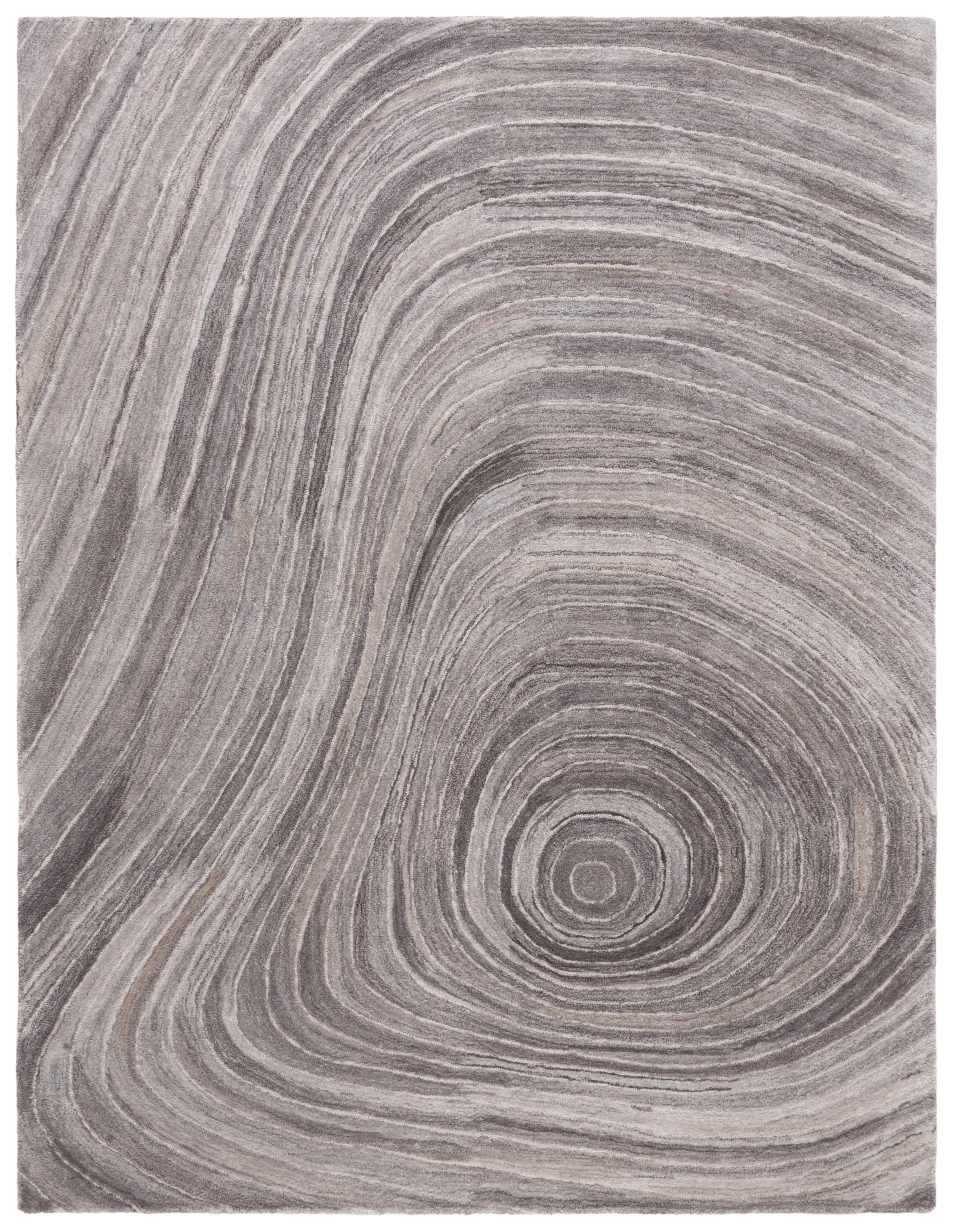 Abstract ABT153 Handmade Tufted Area Rug - Grey/Ivory - 8' X 10' - Safavieh
