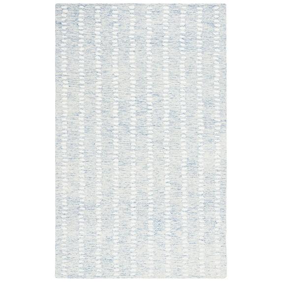 SAFAVIEH Abstract Madrid Striped Geometric Area Rug, Blue/Ivory, 3' x 5'