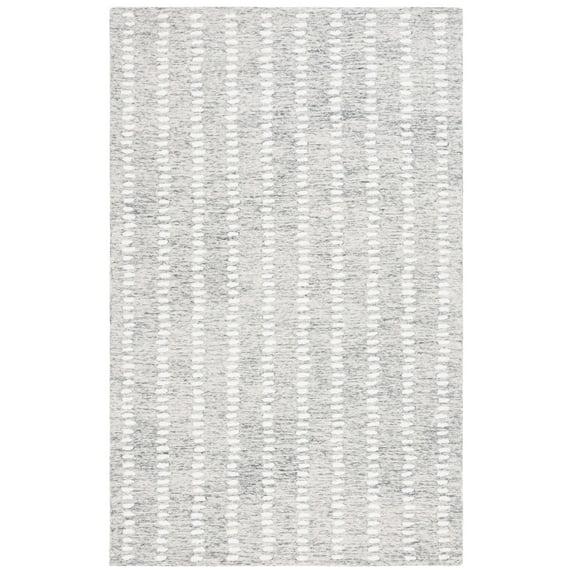 SAFAVIEH Abstract Madrid Striped Geometric Area Rug, Gray/Ivory, 3' x 5'