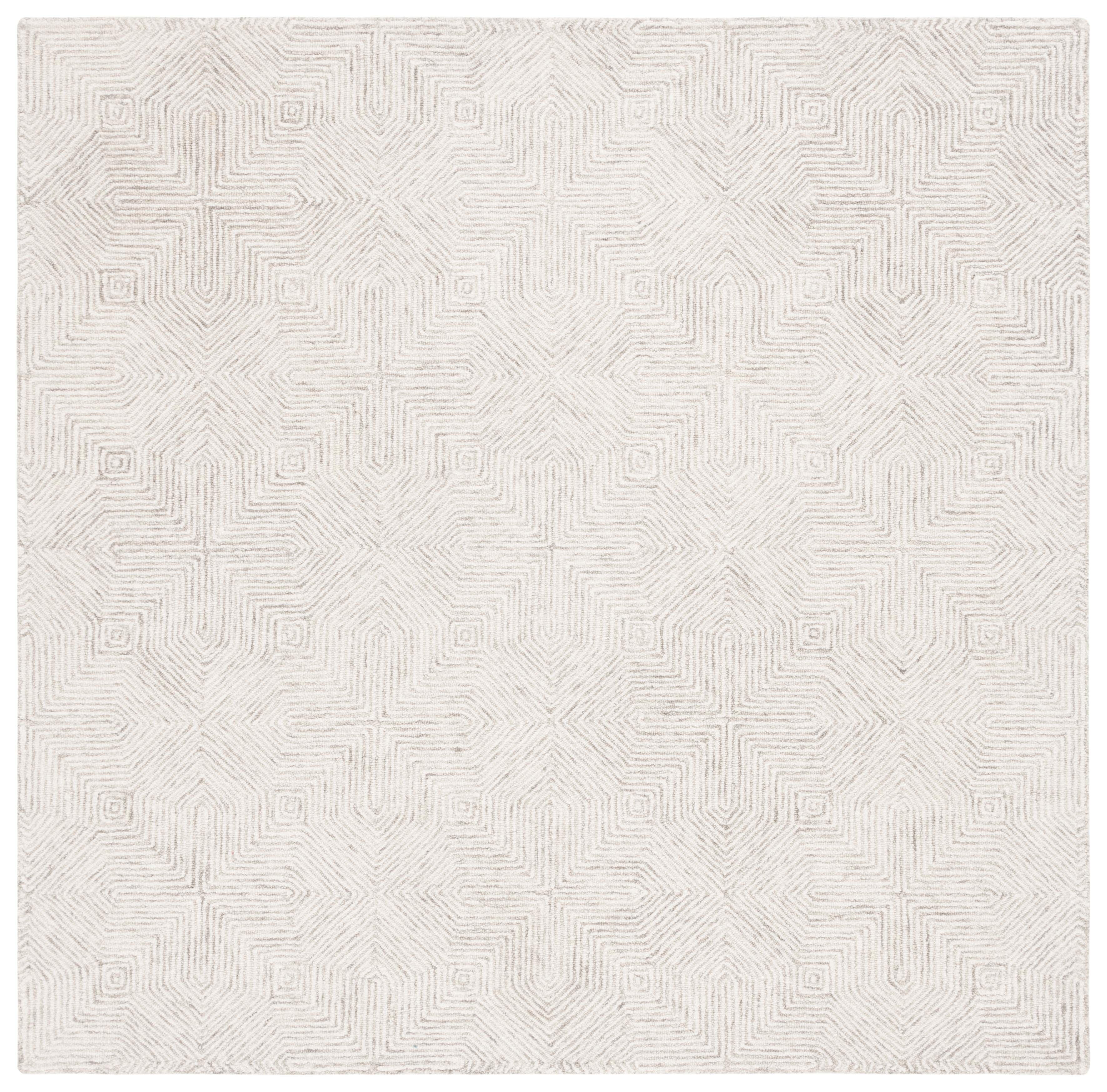 SAFAVIEH Abstract Malvina Geometric Area Rug, Grey/Ivory, 6' x 6' Square