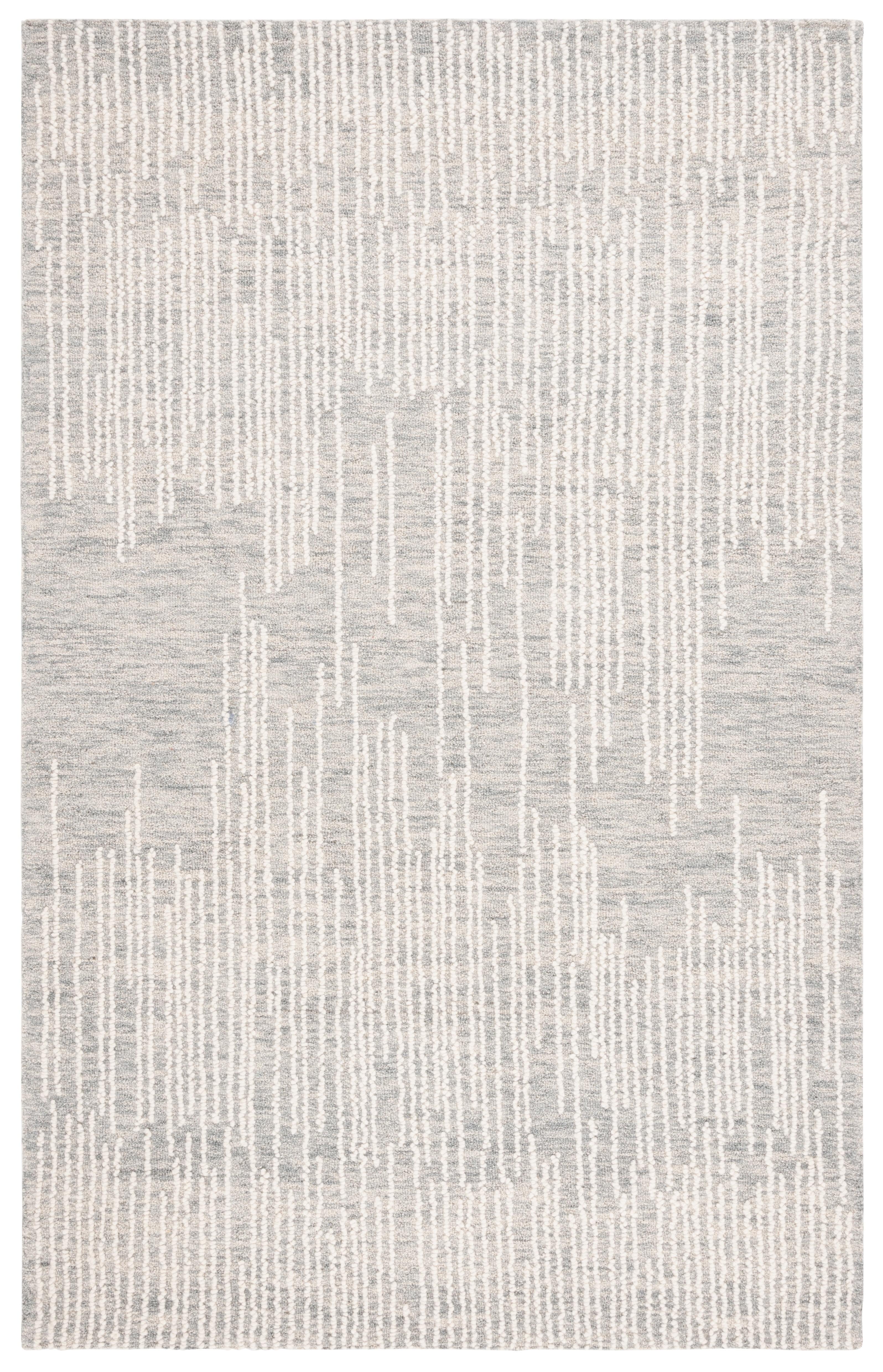 Abstract ABT282 Handmade Tufted Area Rug - Light Grey/Ivory - 6' X 9' - Safavieh