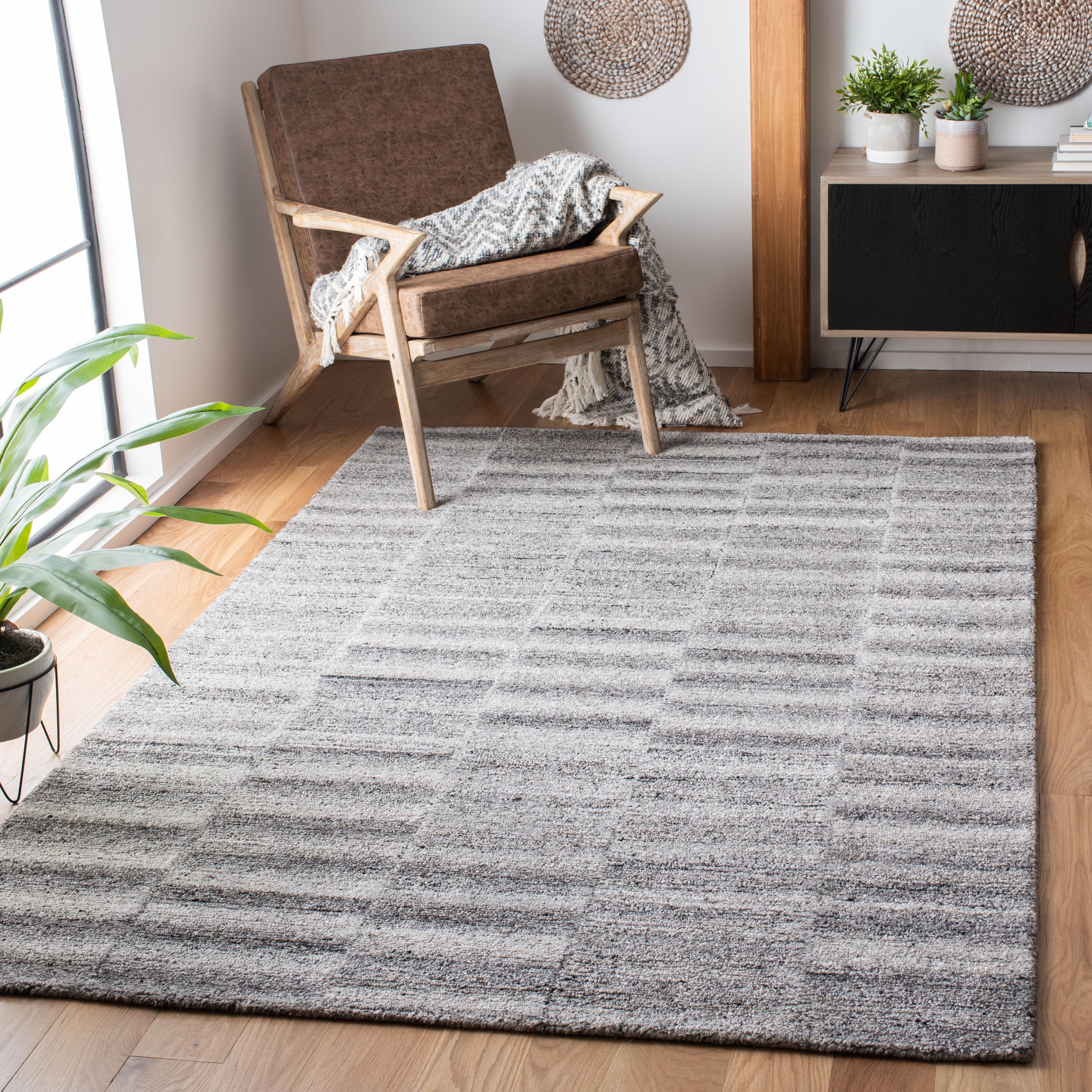 Gray Abstract Handmade Tufted Wool 6' x 9' Area Rug