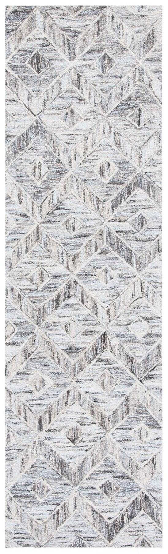 Abstract ABT631 Hand Tufted Runner Rug - Grey/Beige - 2'3"x8' - Safavieh.