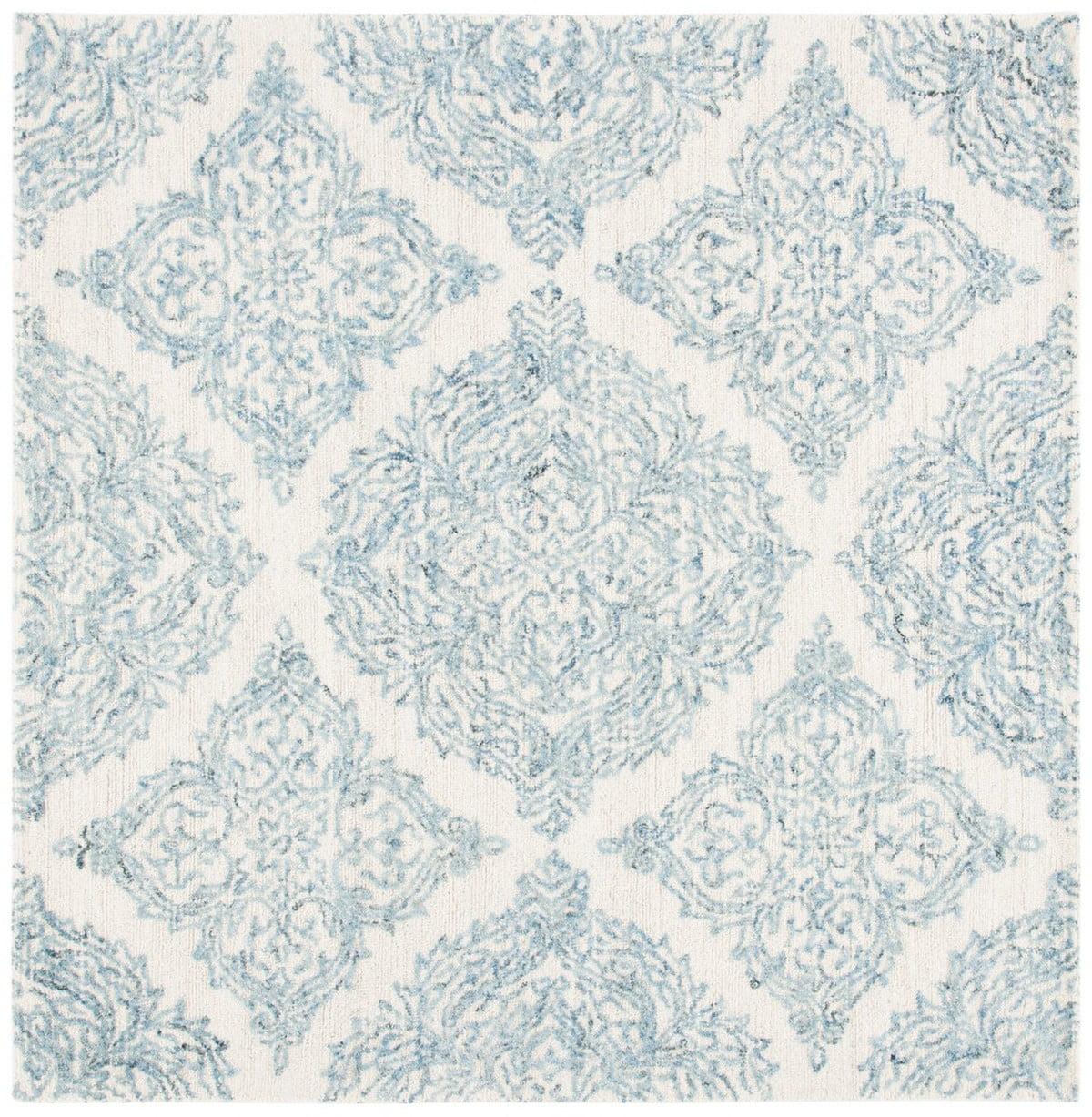 Abstract ABT346 Hand Tufted Area Rug - Ivory/Blue - 6' X 6' Square - Safavieh.