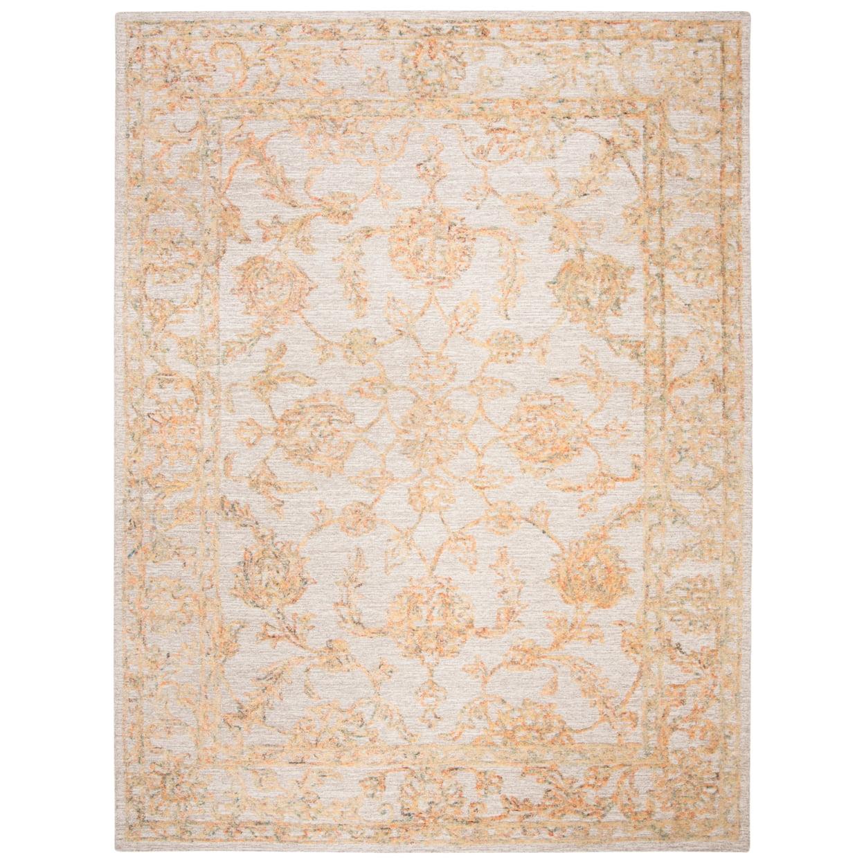 SAFAVIEH Abstract Renae Floral Wool Area Rug, Beige/Gold, 8' x 10'