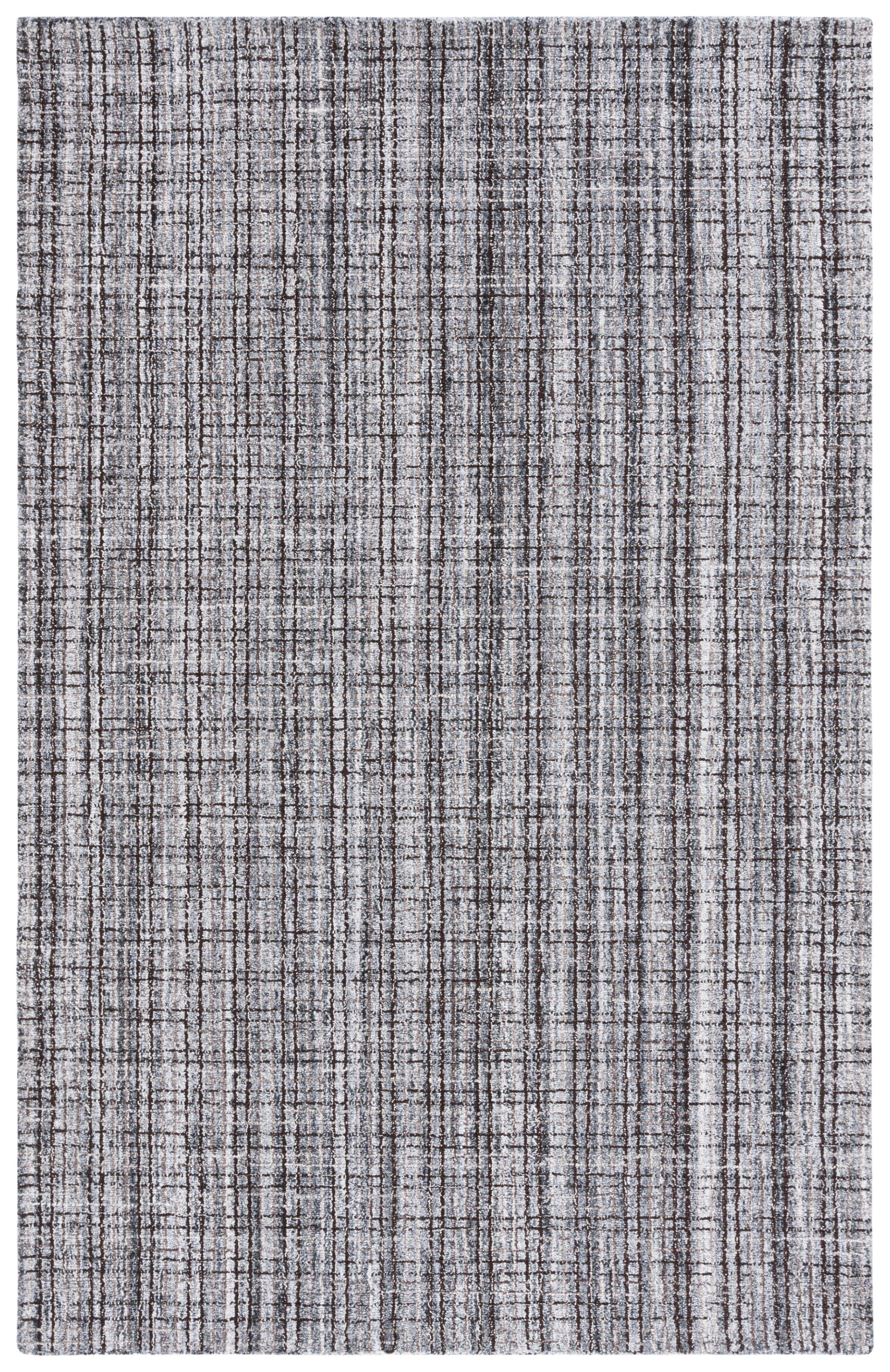 Hand-Tufted Grey Wool Abstract Rectangular Area Rug, 9' x 12'