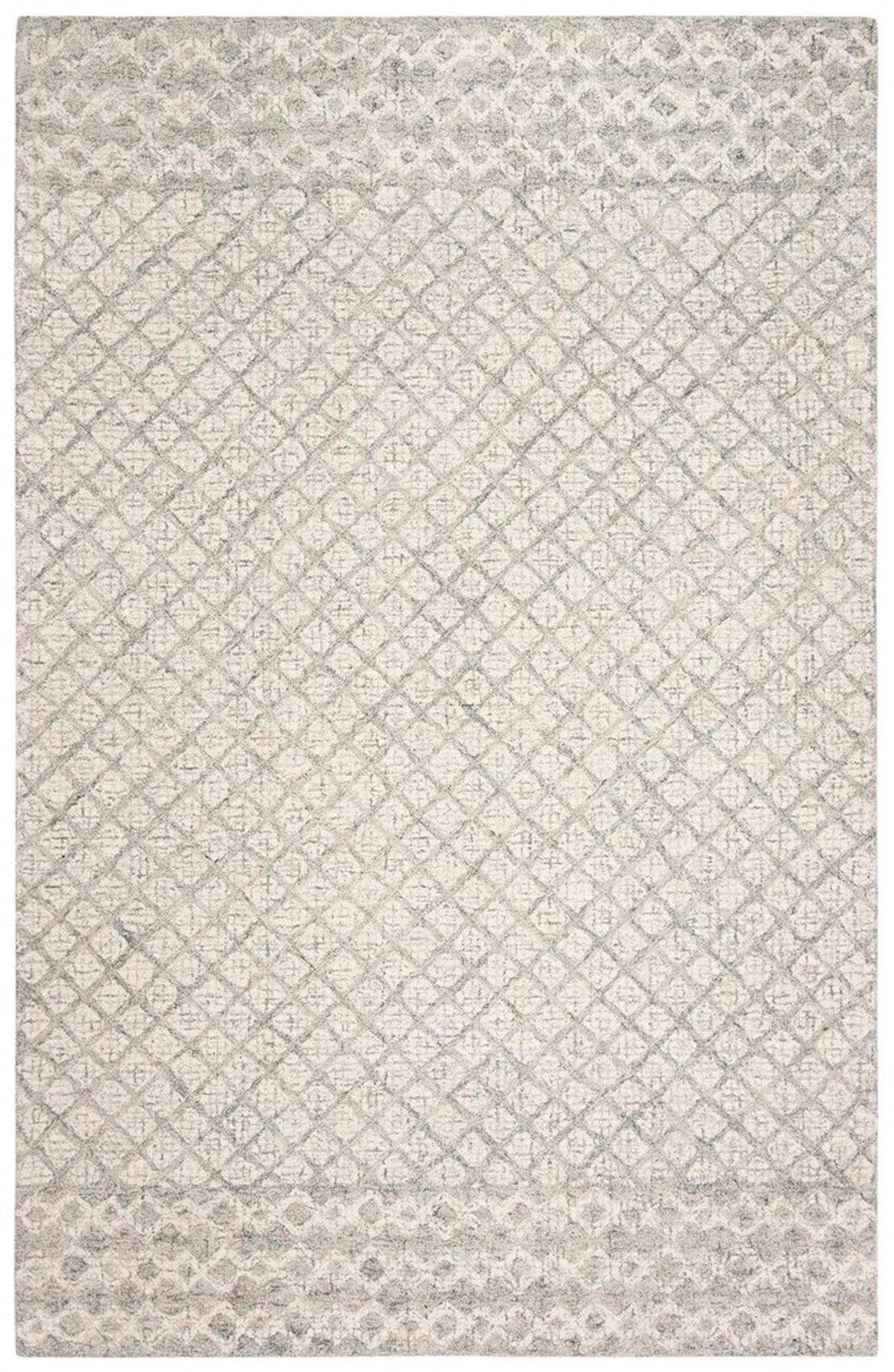 SAFAVIEH Abstract Ryder Abstract Wool Runner Rug, Ivory/Grey, 2'3" x 6'