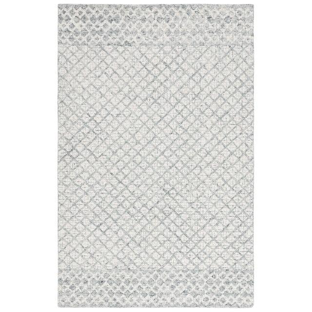 Abstract ABT203 Handmade Indoor Area Rug - Grey/Ivory - 6'x9' - Safavieh