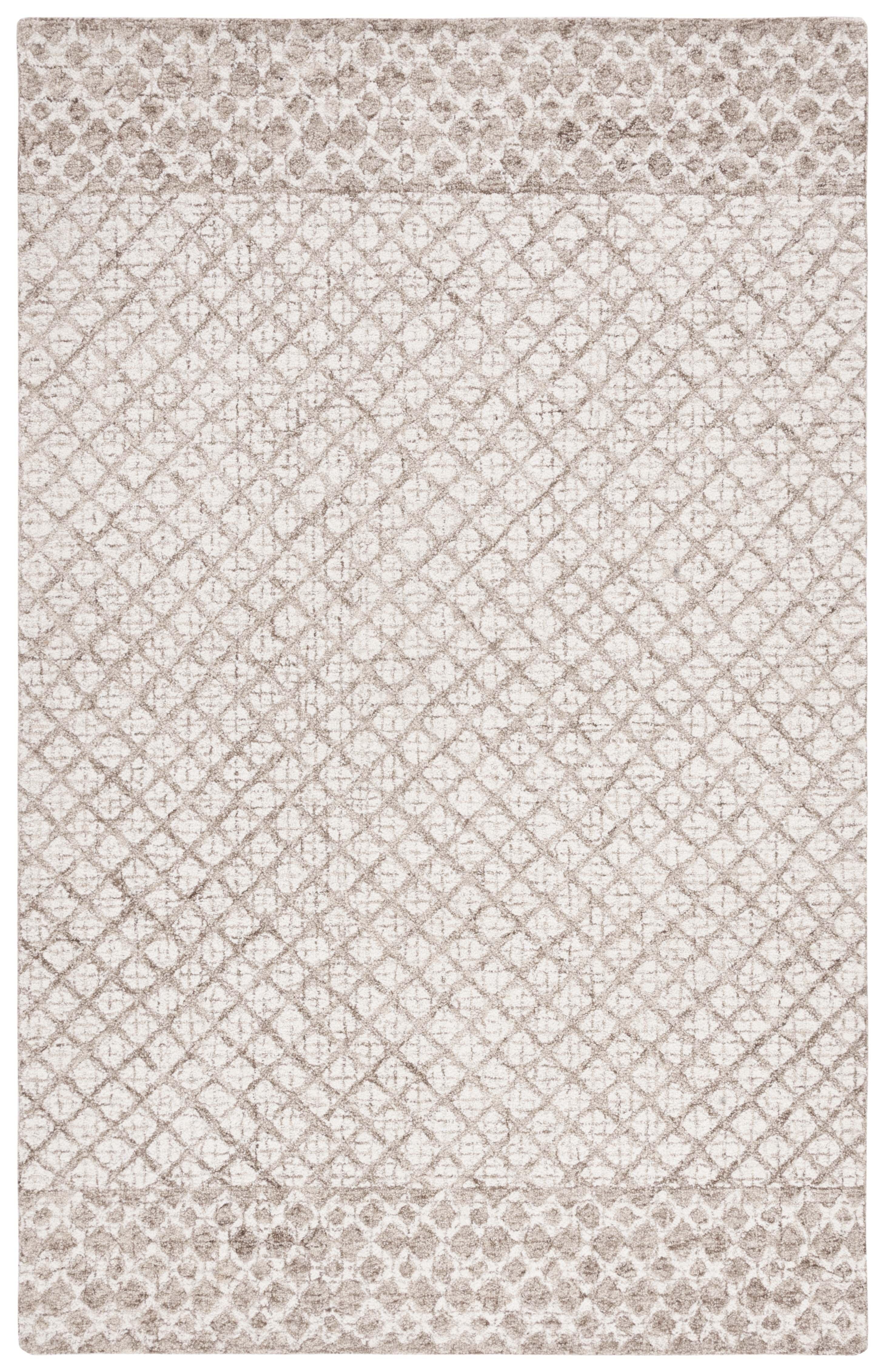 SAFAVIEH Abstract Ryder Geometric Area Rug, Ivory/Brown, 6' x 9'