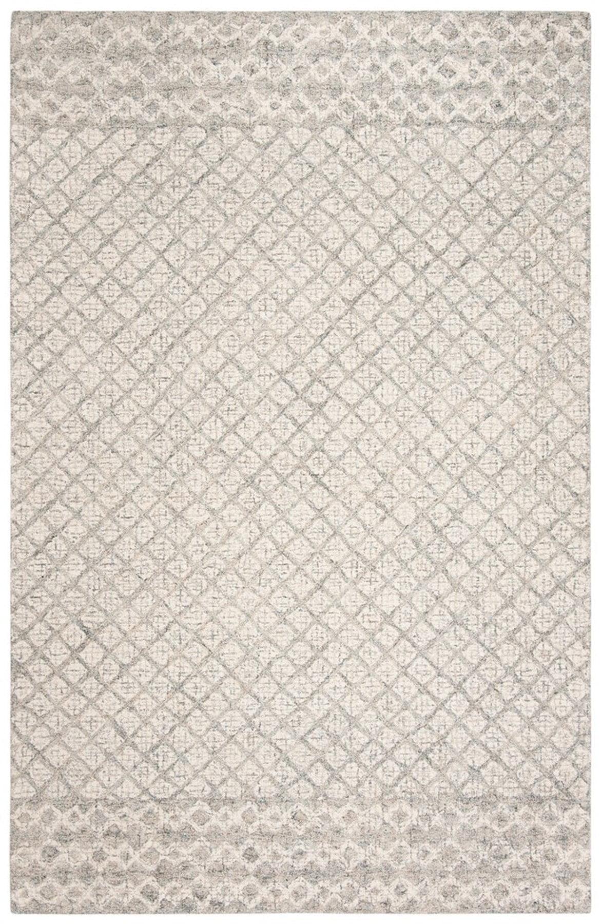 SAFAVIEH Abstract Ryder Abstract Wool Area Rug, Ivory/Grey, 10' x 14'