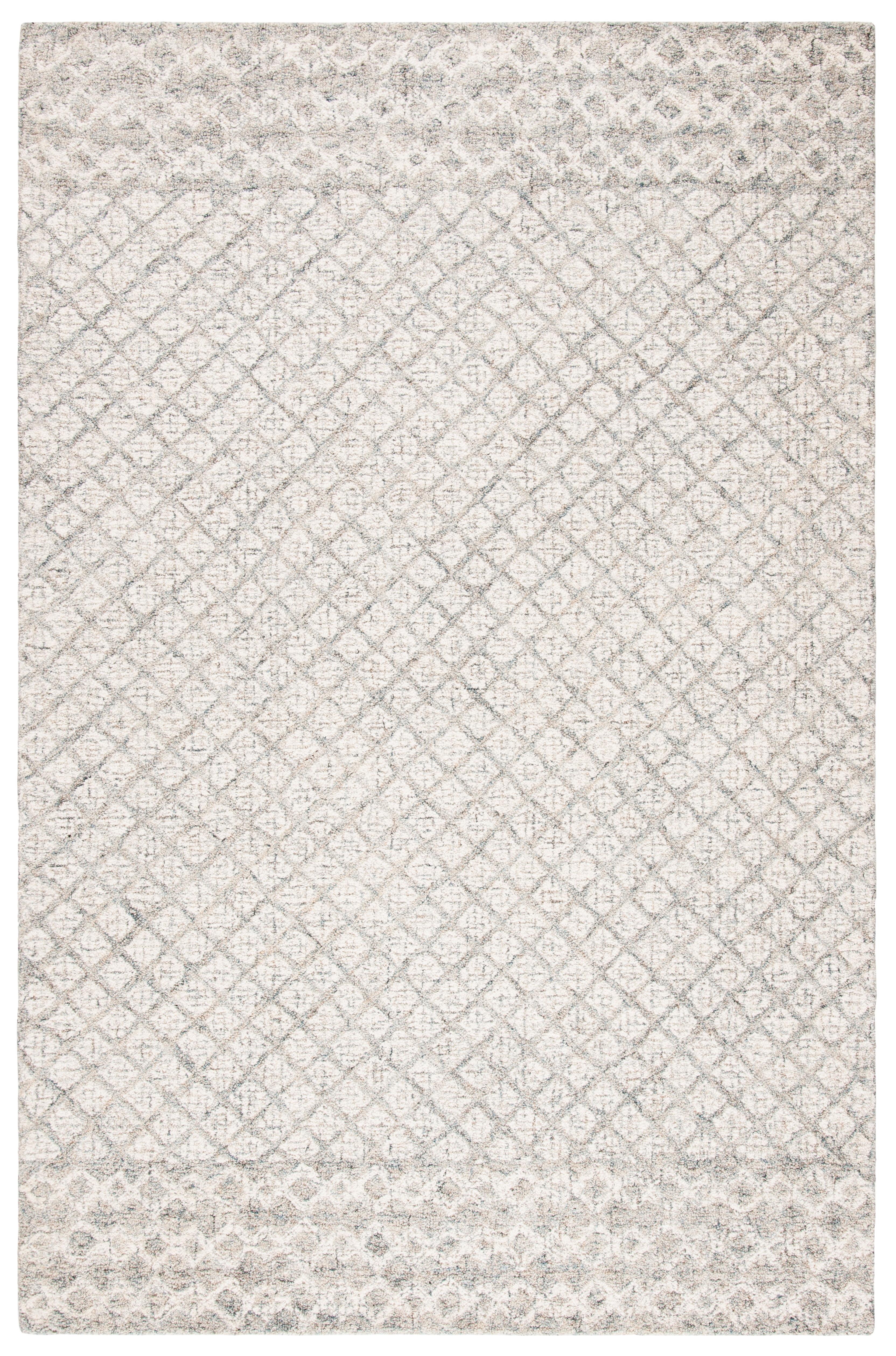 SAFAVIEH Abstract Ryder Abstract Wool Area Rug, Ivory/Grey, 11' x 15'