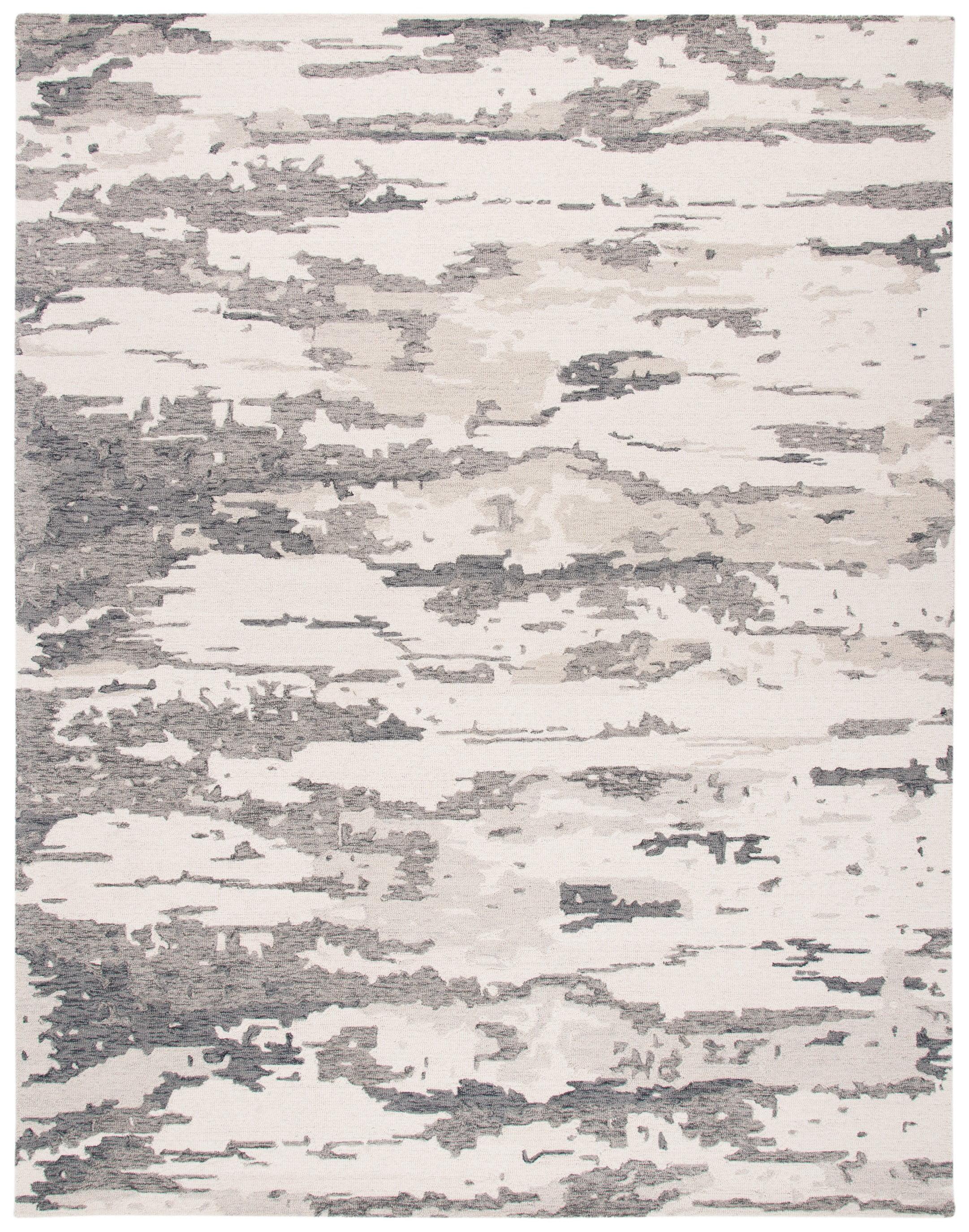 Abstract ABT465 Handmade Indoor Area Rug - Charcoal/Ivory - 10'x14' - Safavieh