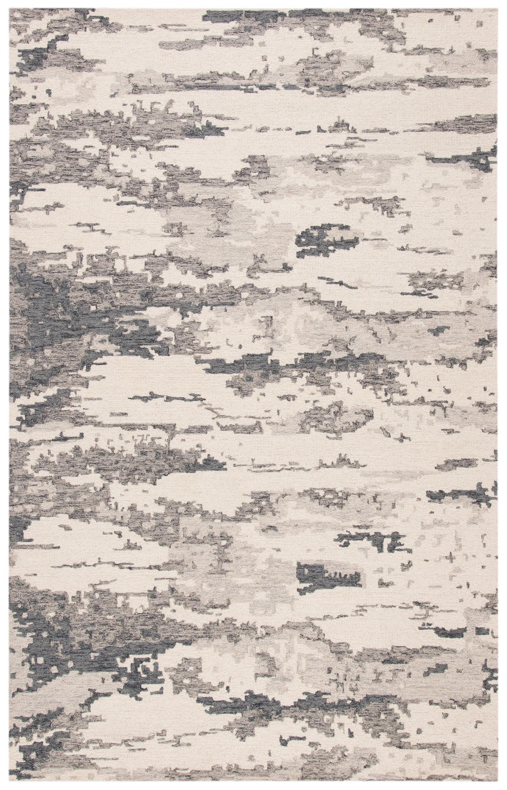Abstract ABT465 Handmade Indoor Accent Rug - Charcoal/Ivory - 3'x5' - Safavieh