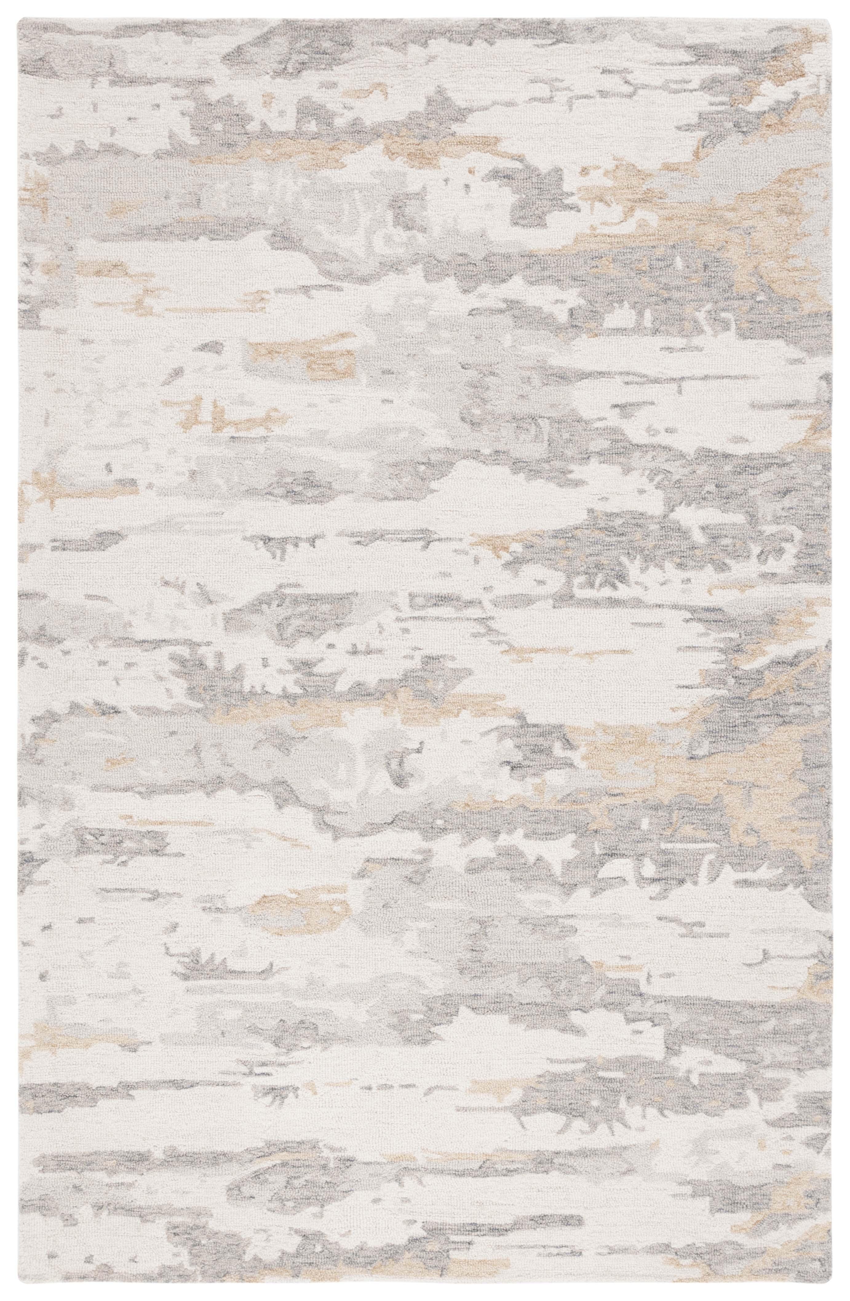 SAFAVIEH Abstract Seachlann Abstract Wool Area Rug, Ivory/Grey, 3' x 5'