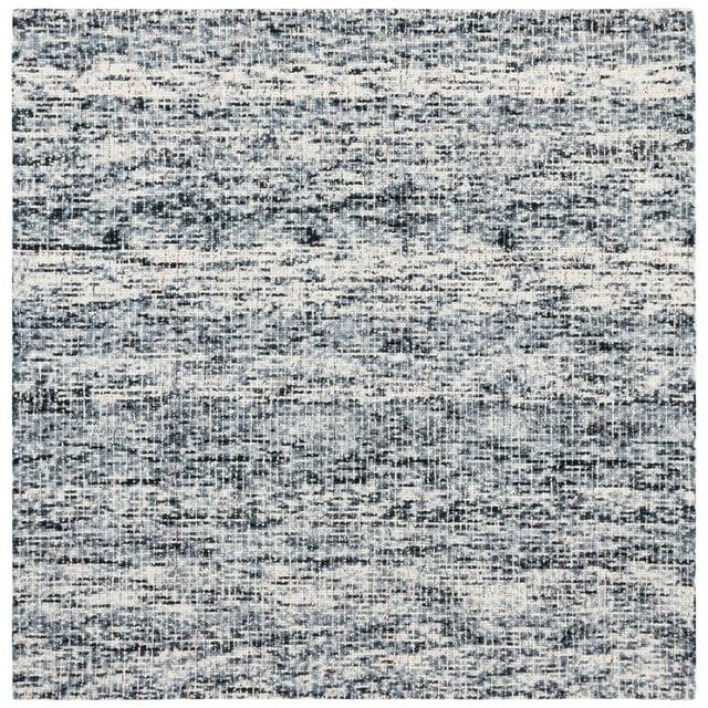 Abstract ABT493 Handmade Tufted Area Rug - Black/Beige - 6'-0" x 6'-0" Square - Safavieh