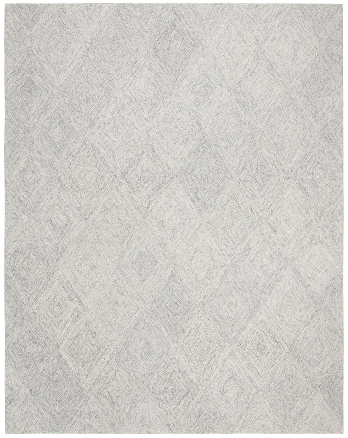 SAFAVIEH Abstract Summer Faded Geometric Wool Area Rug, Silver, 9' x 12'