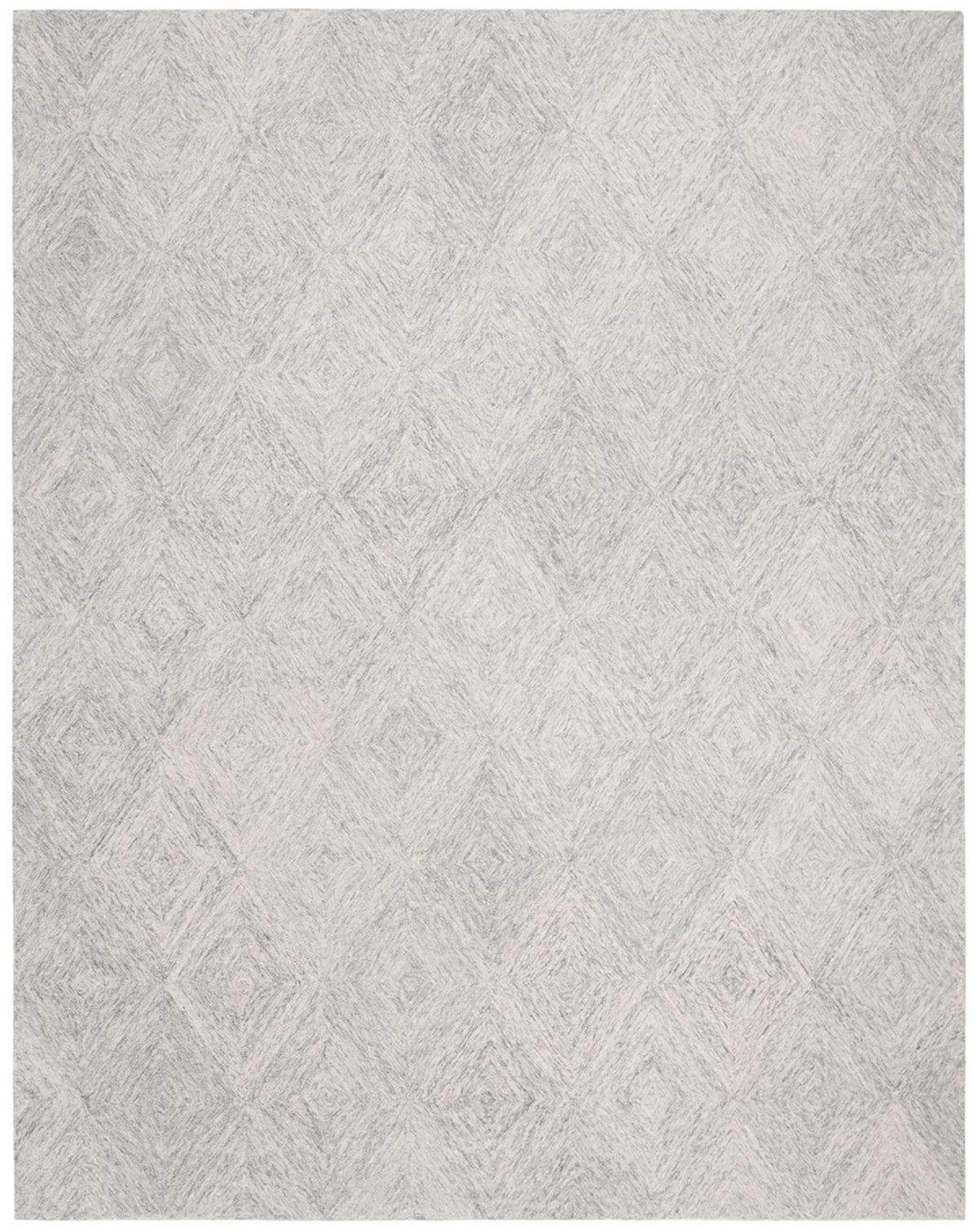 SAFAVIEH Abstract Summer Geometric Wool Area Rug, Silver, 9' x 12'