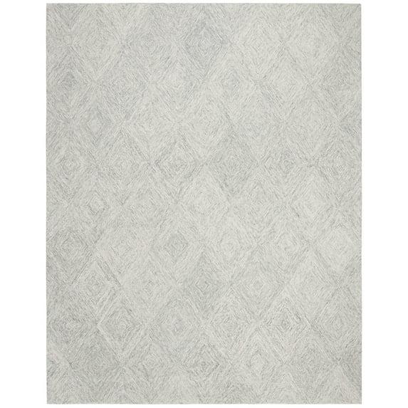 SAFAVIEH Abstract Summer Geometric Wool Area Rug, Silver, 9' x 12'