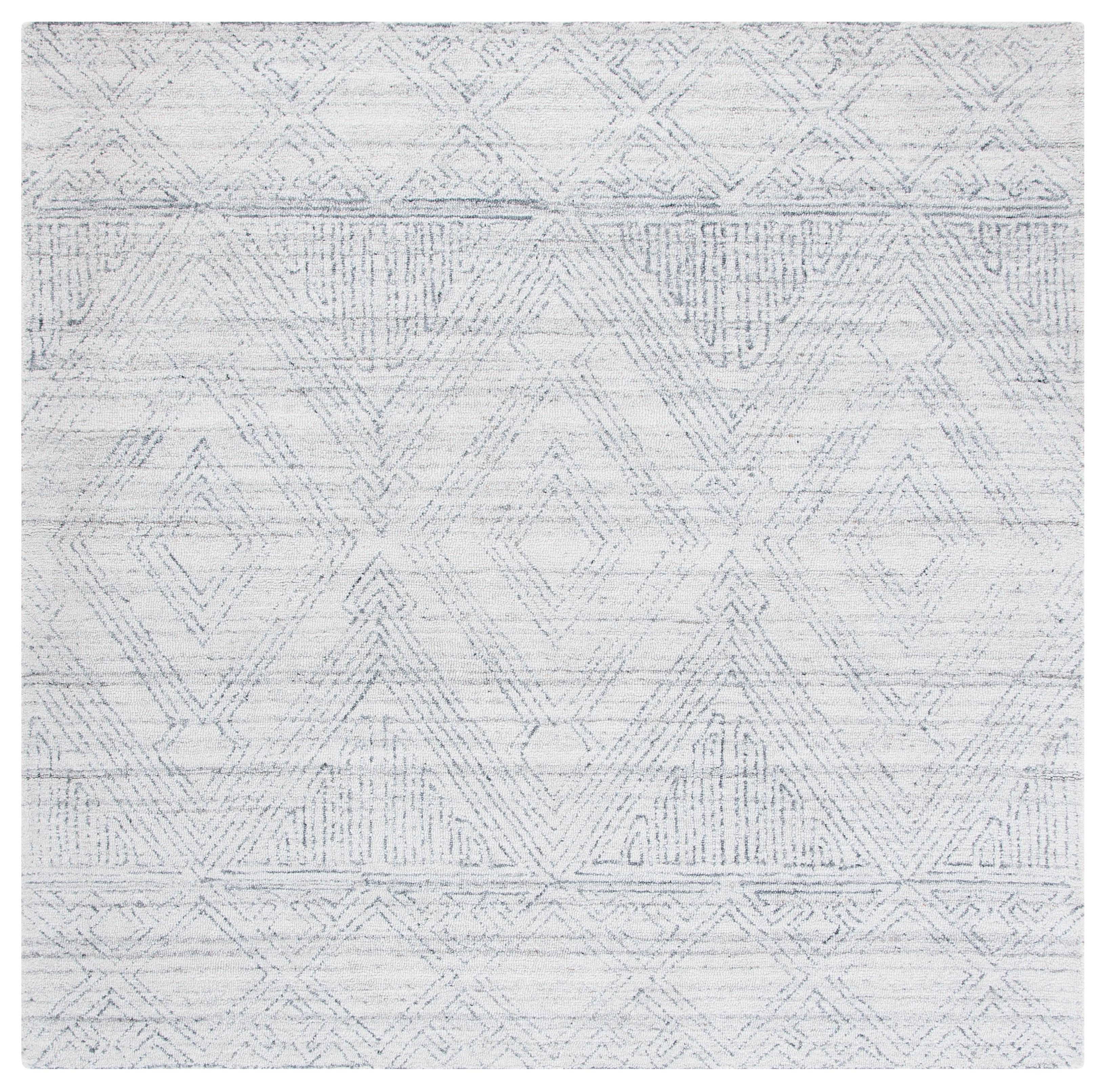 SAFAVIEH Abstract Tendrils Geometric Area Rug, Ivory/Grey, 6' x 6' Square