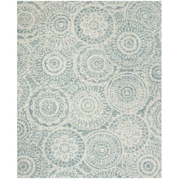Abstract ABT205 Handmade Indoor Area Rug - Ivory/Blue - 9'x12' - Safavieh
