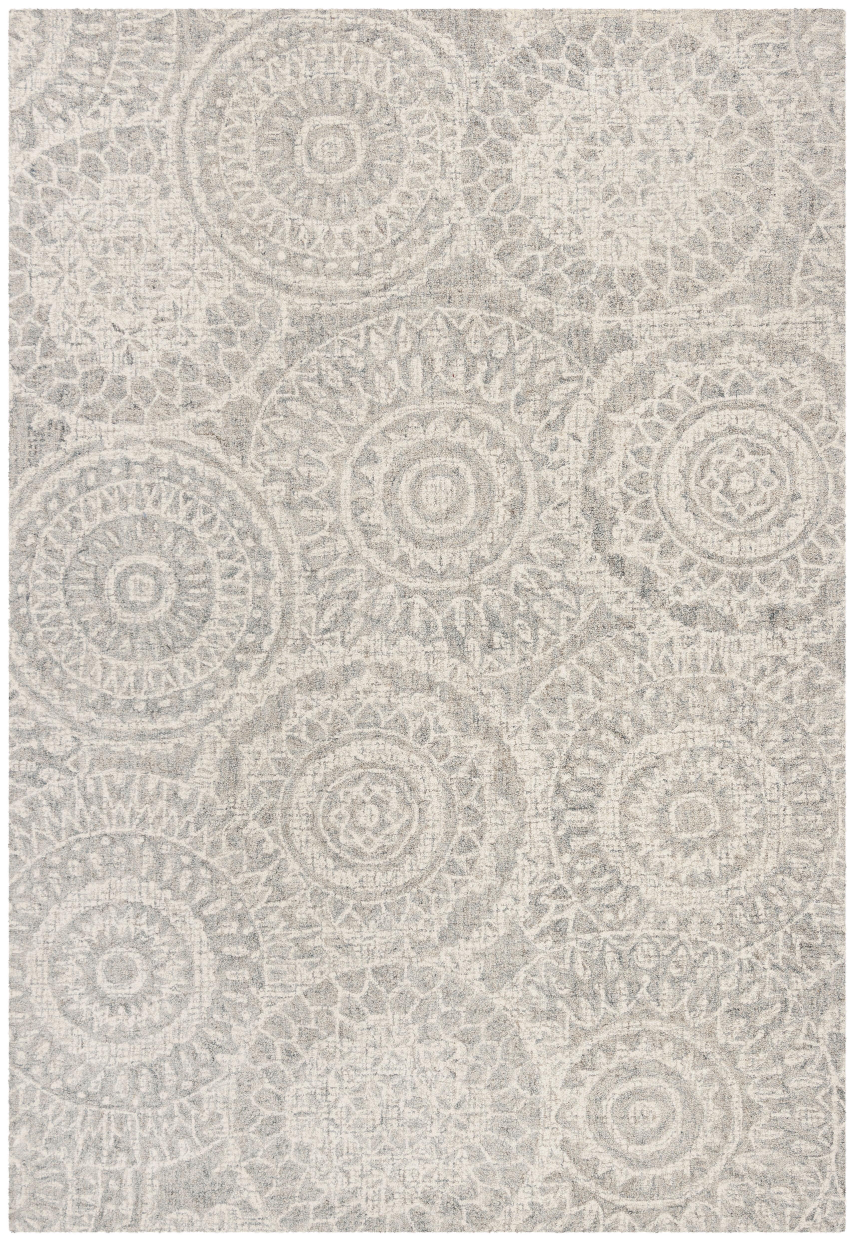 SAFAVIEH Abstract Tobon Geometric Circles Area Rug, Ivory/Grey, 10' x 14'