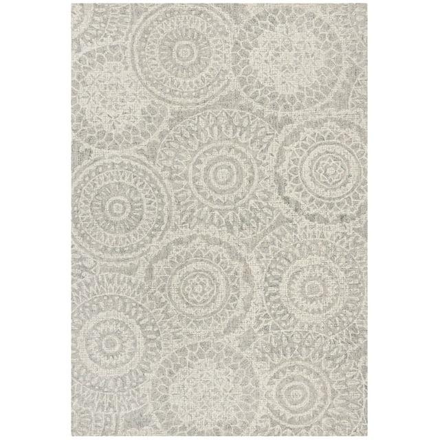 SAFAVIEH Abstract Tobon Geometric Circles Area Rug, Ivory/Grey, 11' x 15'