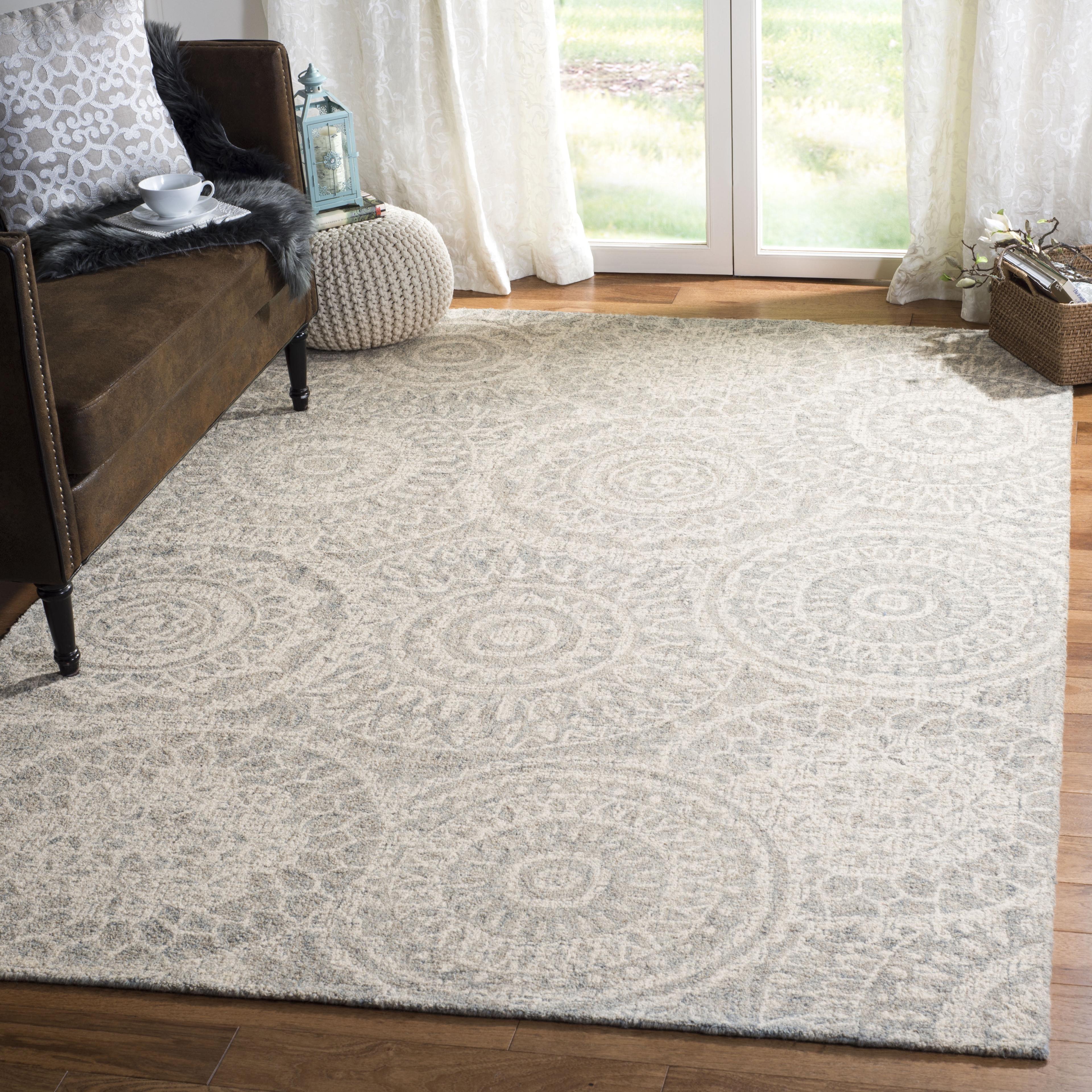 Abstract ABT205 Handmade Indoor Accent Rug - Ivory/Grey - 2'x3' - Safavieh