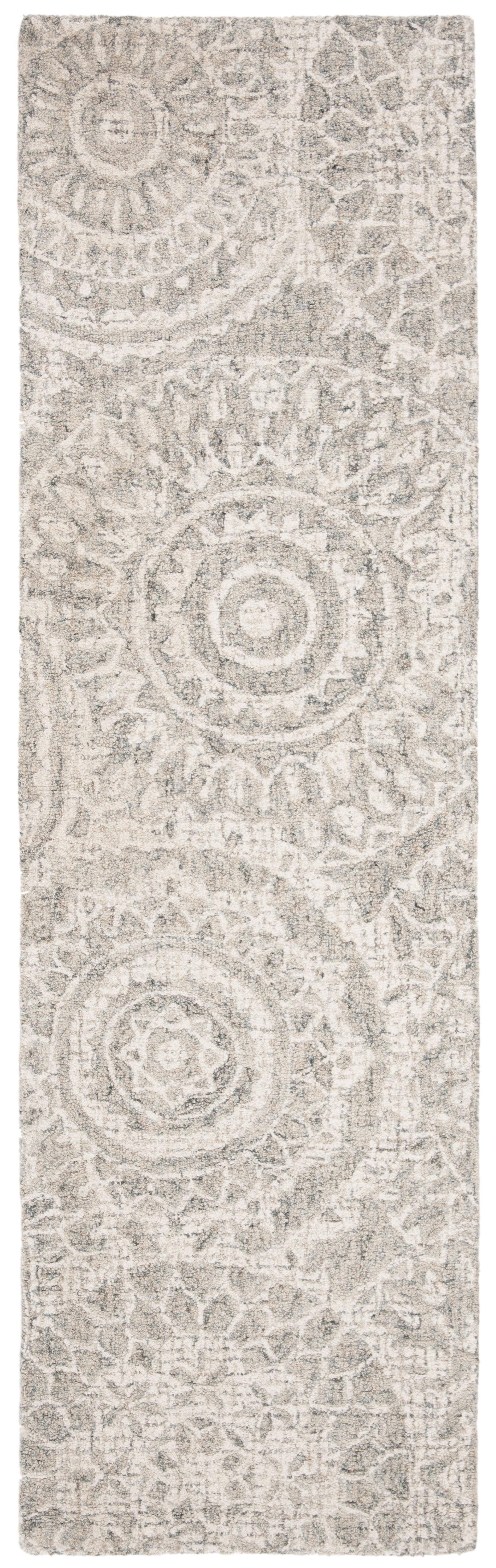 Abstract ABT205 Handmade Indoor Runner - Ivory/Grey - 2'-3"x8' - Safavieh