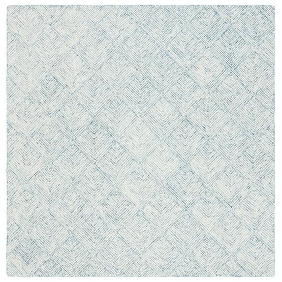 Abstract ABT428 Handmade Indoor Area Rug - Blue/Ivory - 6'x6' - Safavieh