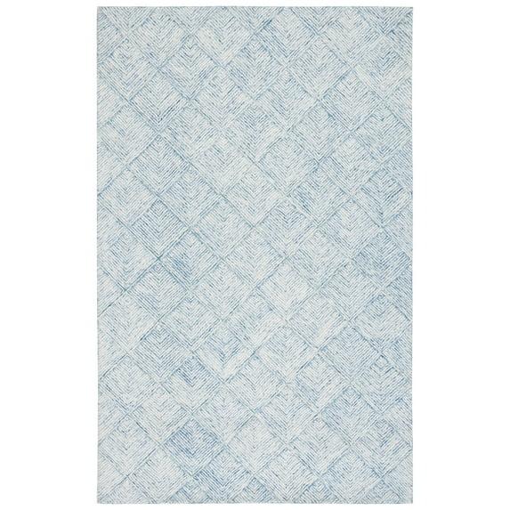 Abstract ABT428 Handmade Indoor Area Rug - Blue/Ivory - 6'x9' - Safavieh
