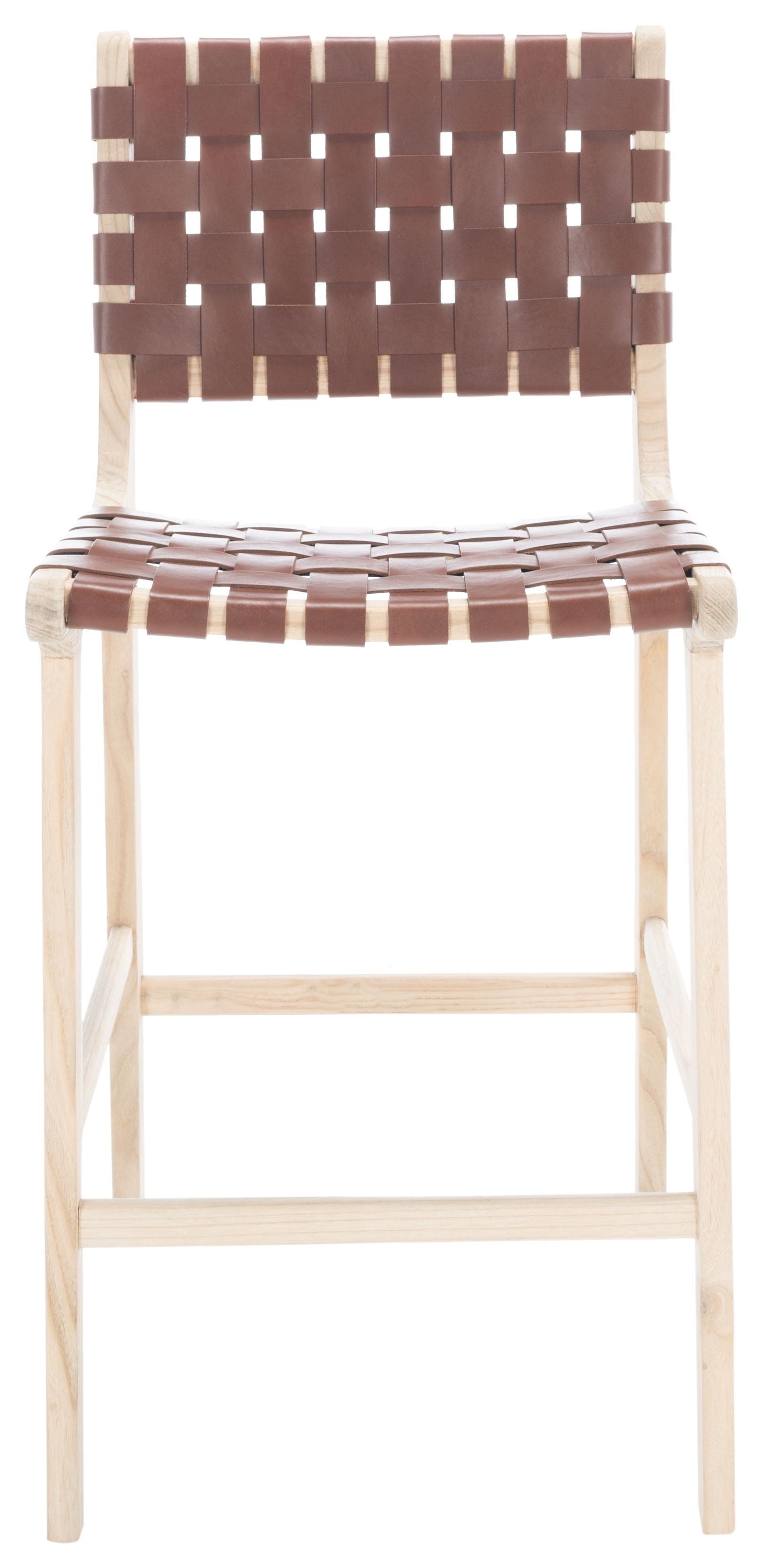 Adah Leather Counter Stool  - Safavieh