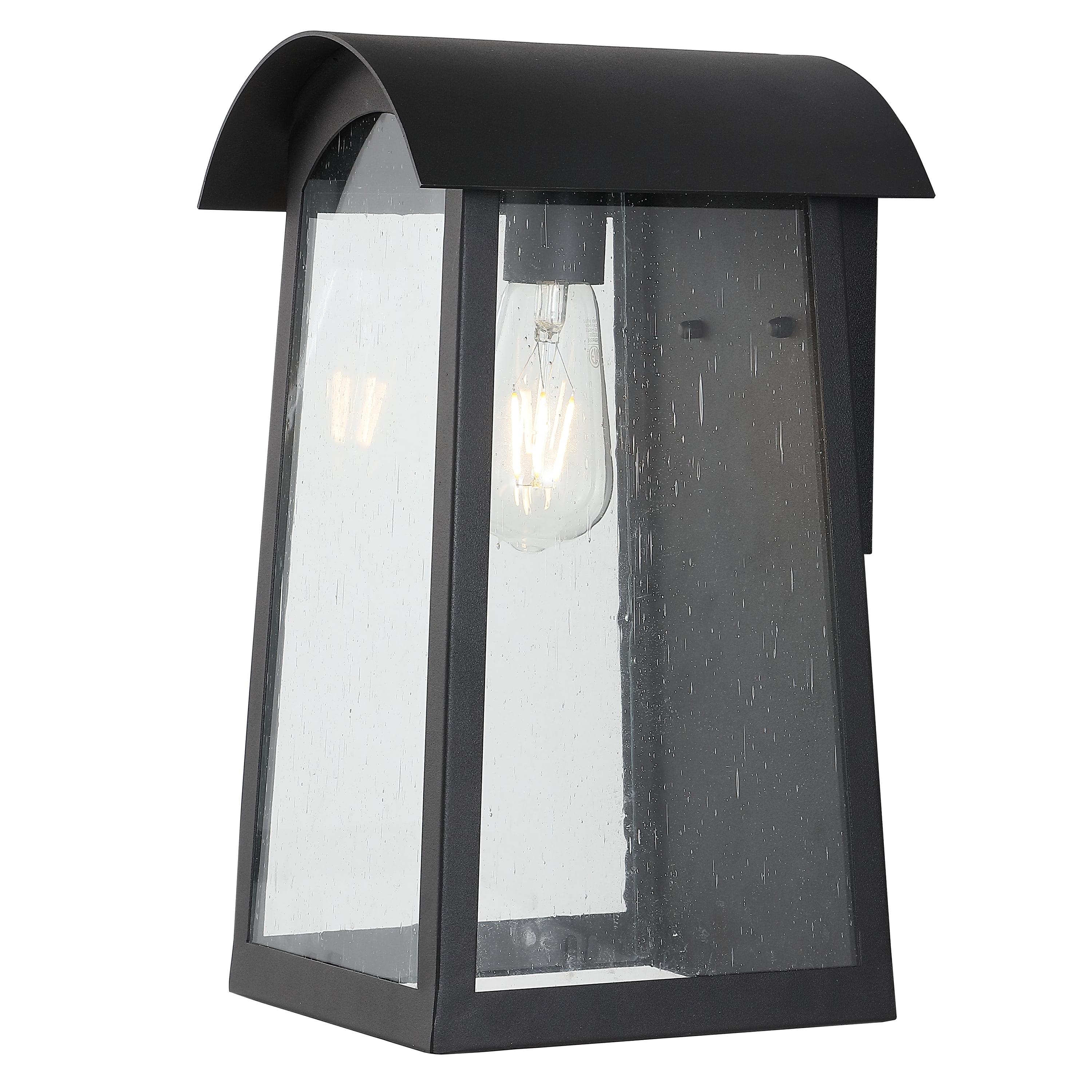 Adalai Black Iron Outdoor Wall Sconce with Clear Glass