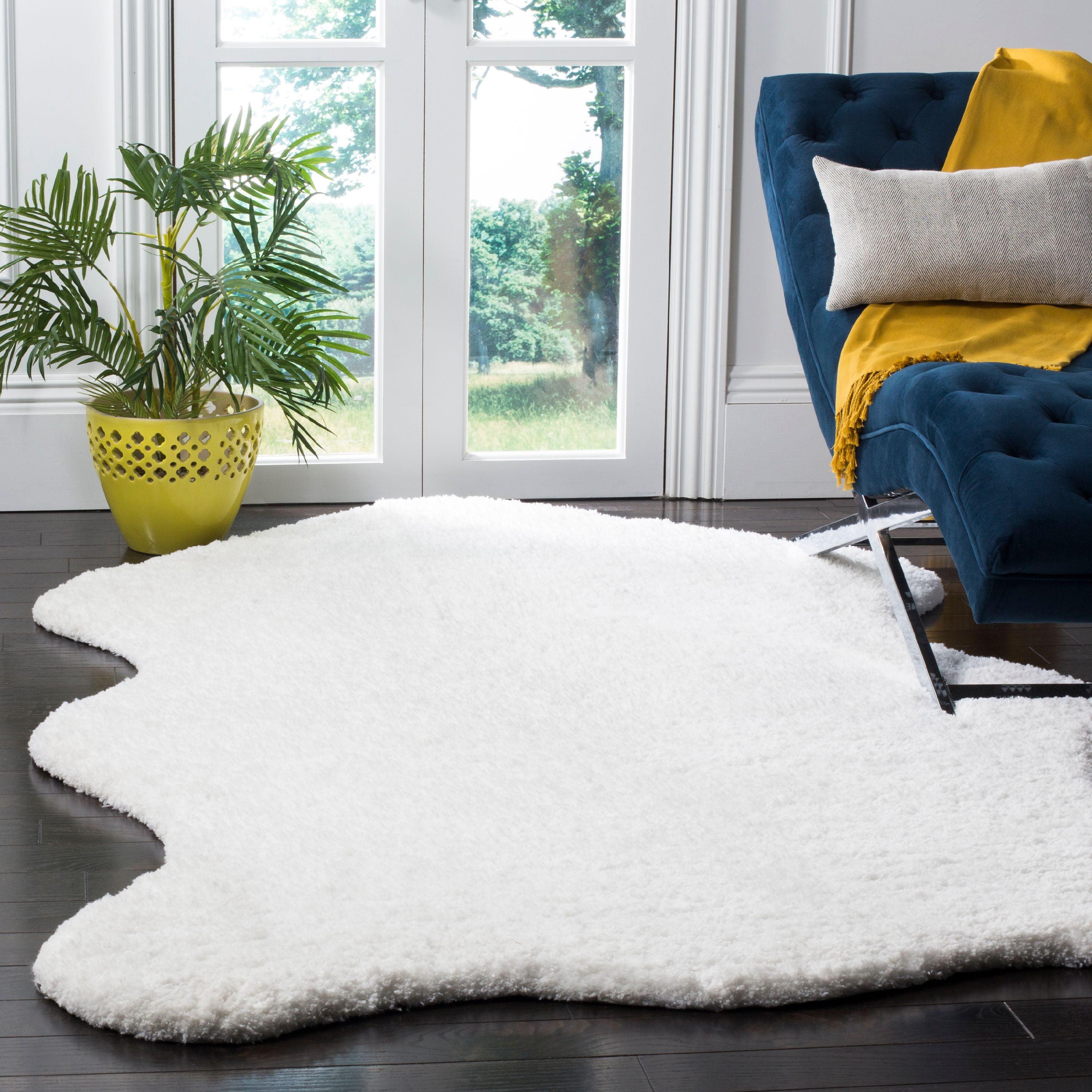 Sheep Shag SSG101 Hand Woven Indoor Area Rug - Ivory - 4'x6' - Safavieh.