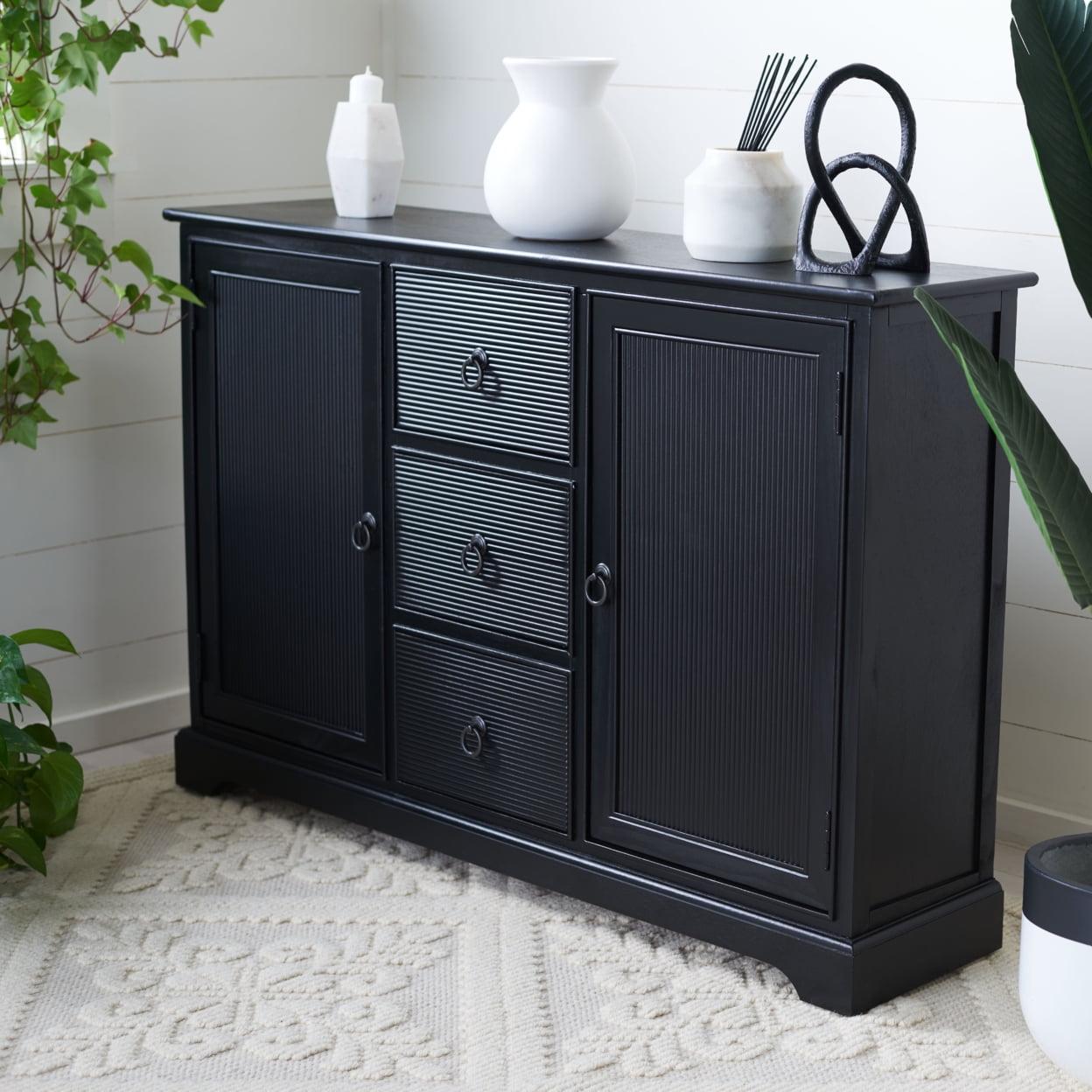 SAFAVIEH Adiland Wood Console Table with Drawer, Black