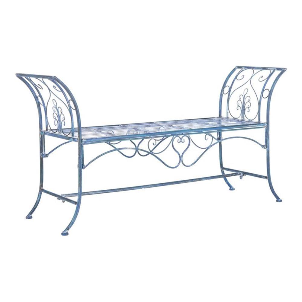 Adina Bench - Outdoor - PAT5016 - Mossy Blue - Safavieh
