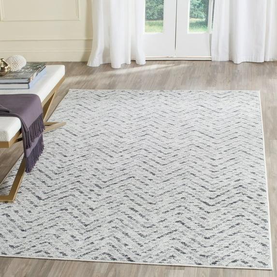 Adirondack ADR104 Power Loomed Area Rug - Ivory/Charcoal - 4'x4' - Safavieh.