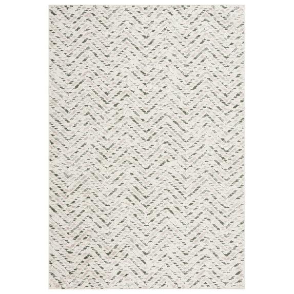 Adirondack ADR104 Machine Made Loomed Area Rug - Ivory/Dark Green - 5'-1" x 7'-6" - Safavieh