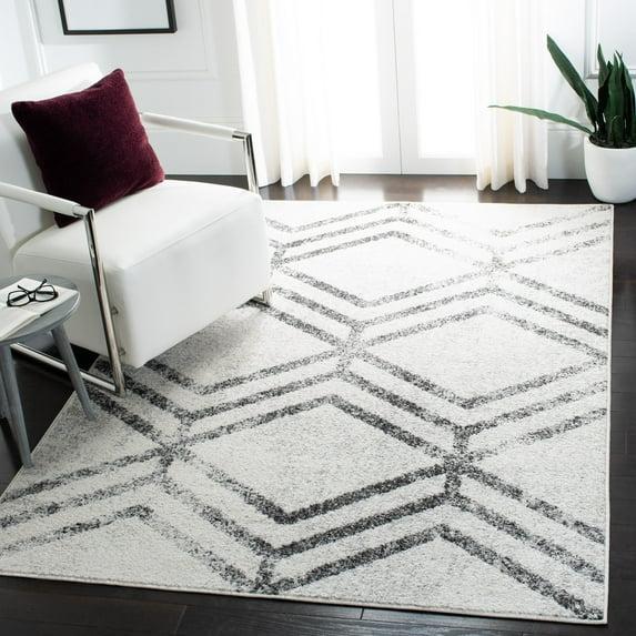 Adirondack ADR253 Machine Made Indoor Area Rug - Ivory/Grey - 5'-1"x7'-6" - Safavieh