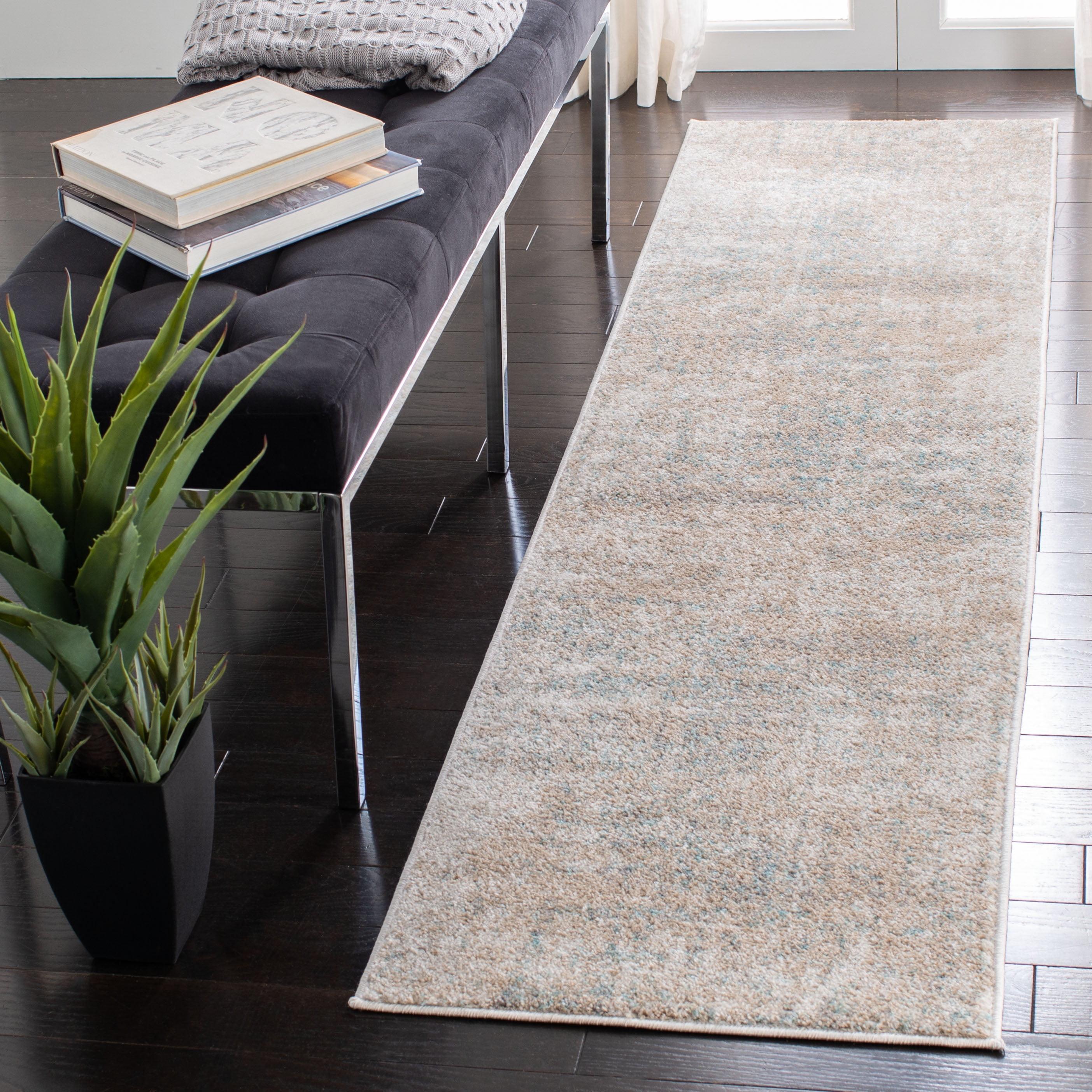 Adirondack ADR207 Machine Made Indoor Runner - Beige/Slate - 2'-6"x12' - Safavieh