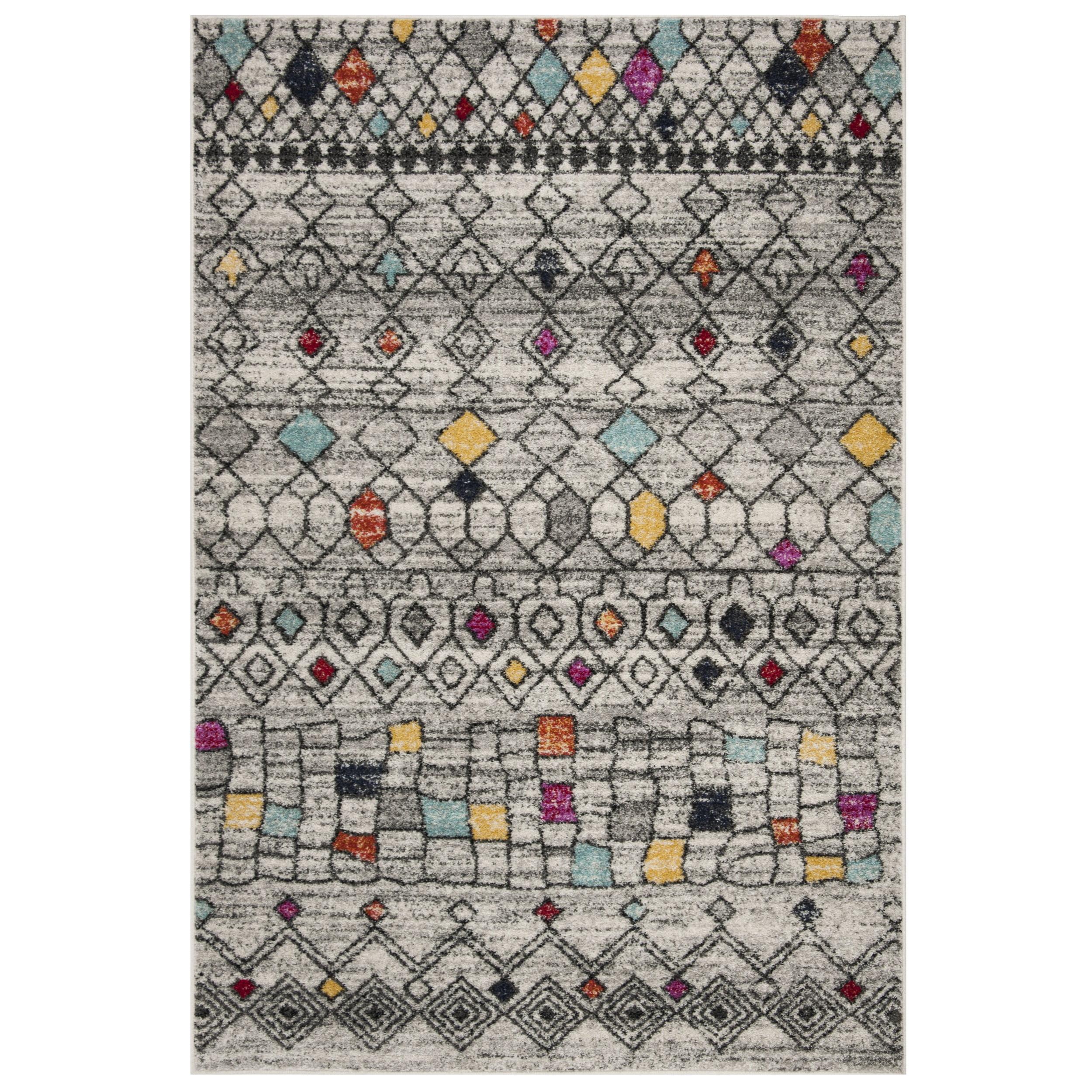 Adirondack ADR204 Power Loomed Area Rug - Light Grey/Fuchsia - 4'x6' - Safavieh.