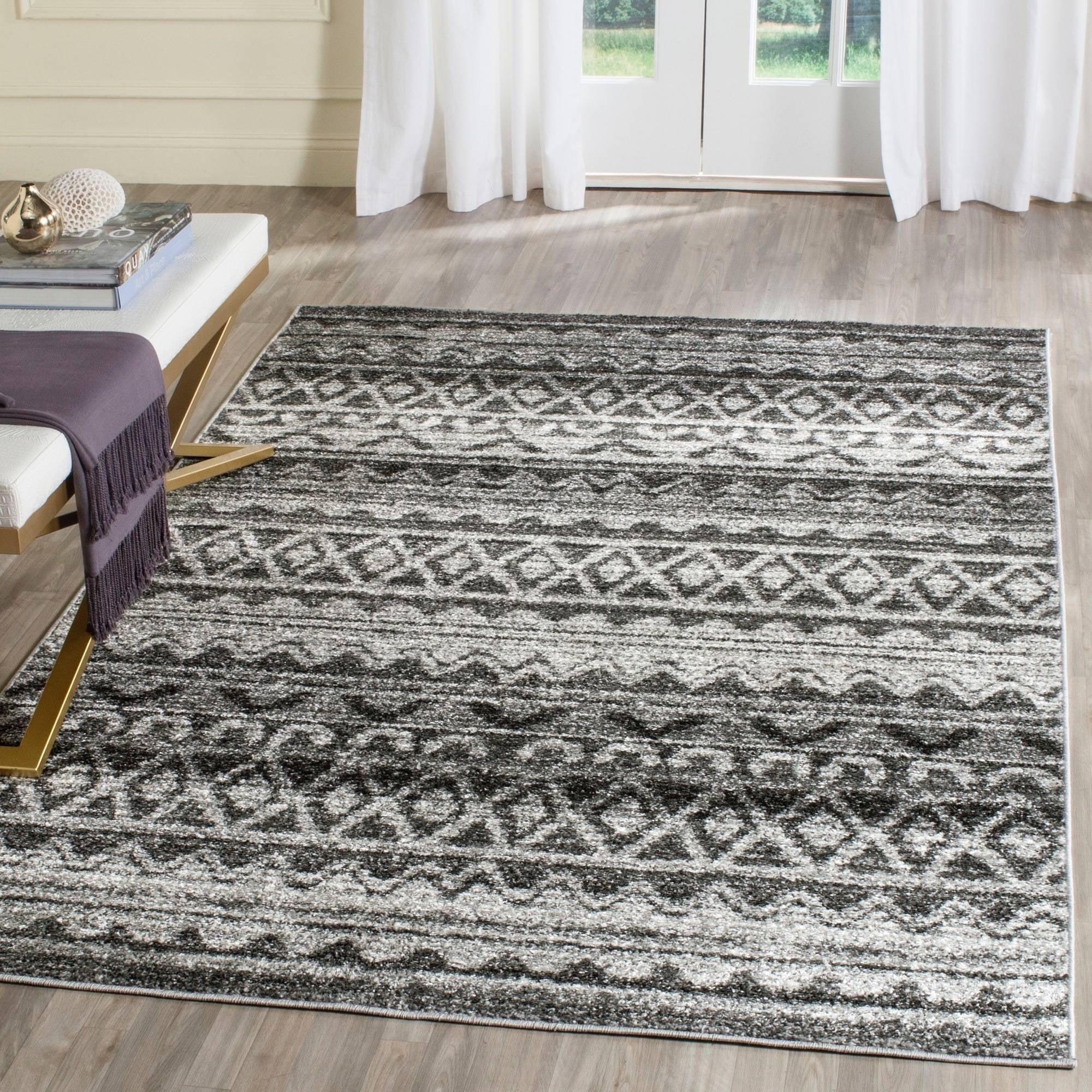 Ivory and Charcoal 4' x 6' Hand-Knotted Reversible Area Rug