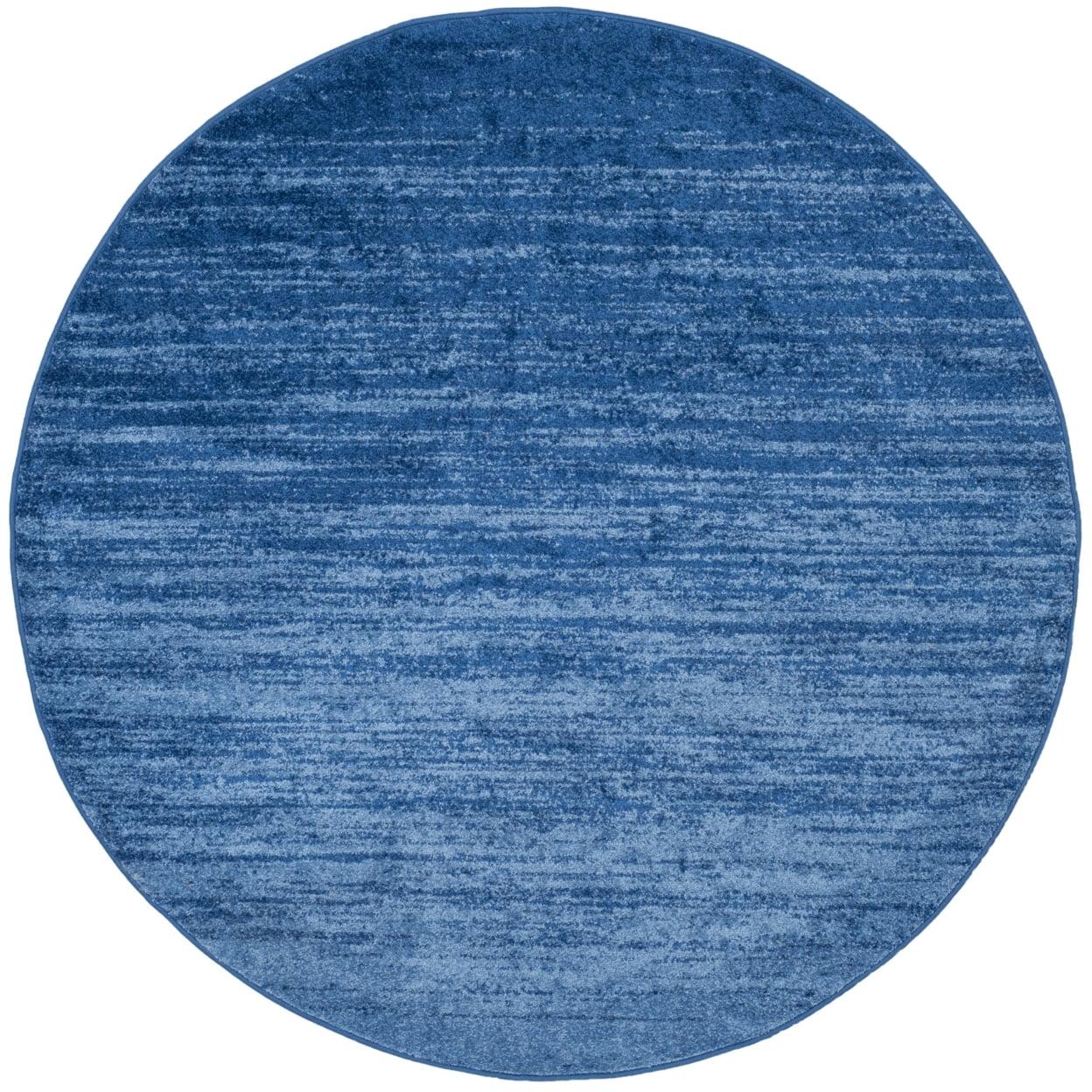 Adirondack ADR113 Machine Made Indoor Area Rug - Light Blue/Dark Blue - 4' Round - Safavieh