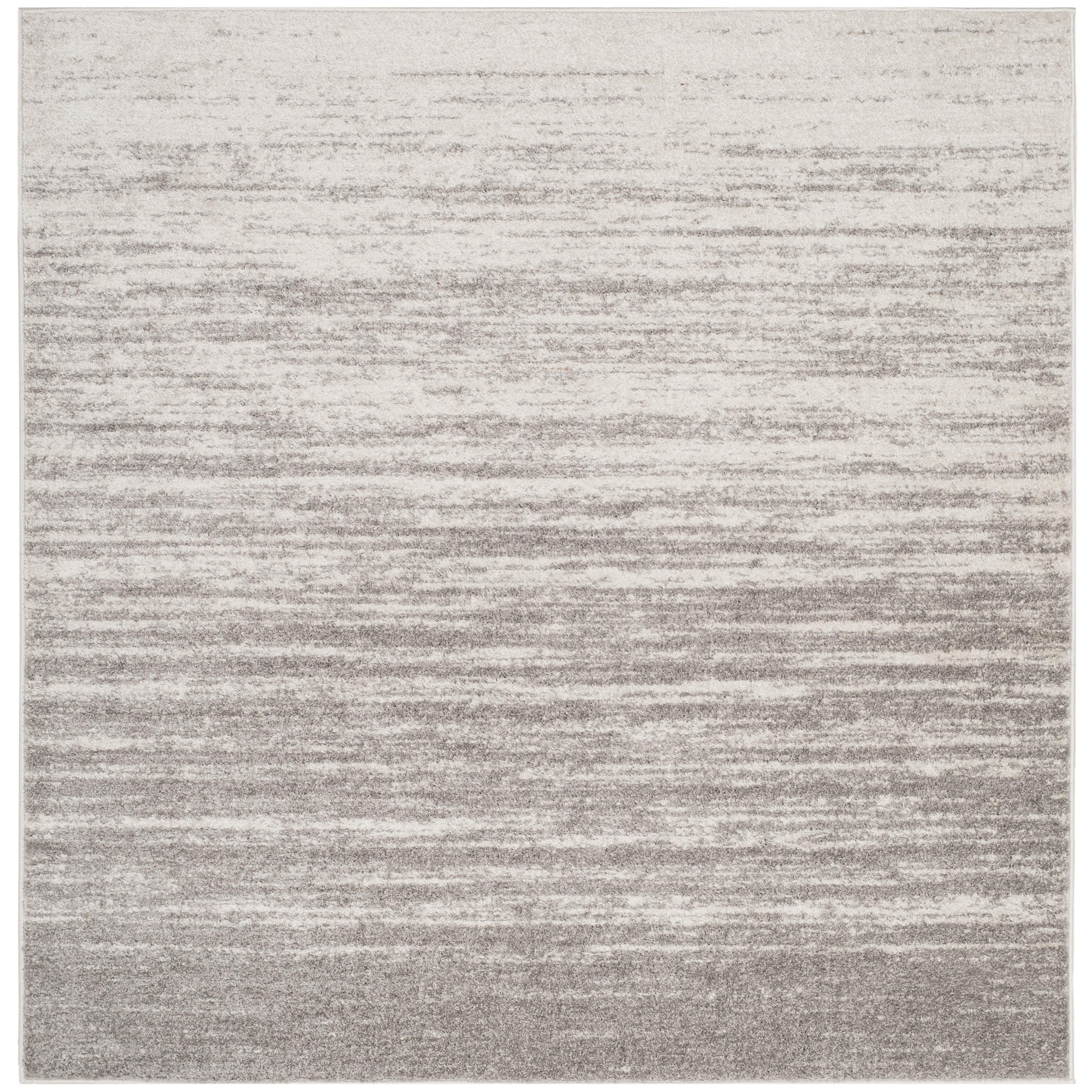 SAFAVIEH Adirondack Esmond Striped Area Rug, Light Grey/Grey, 10' x 10' Square