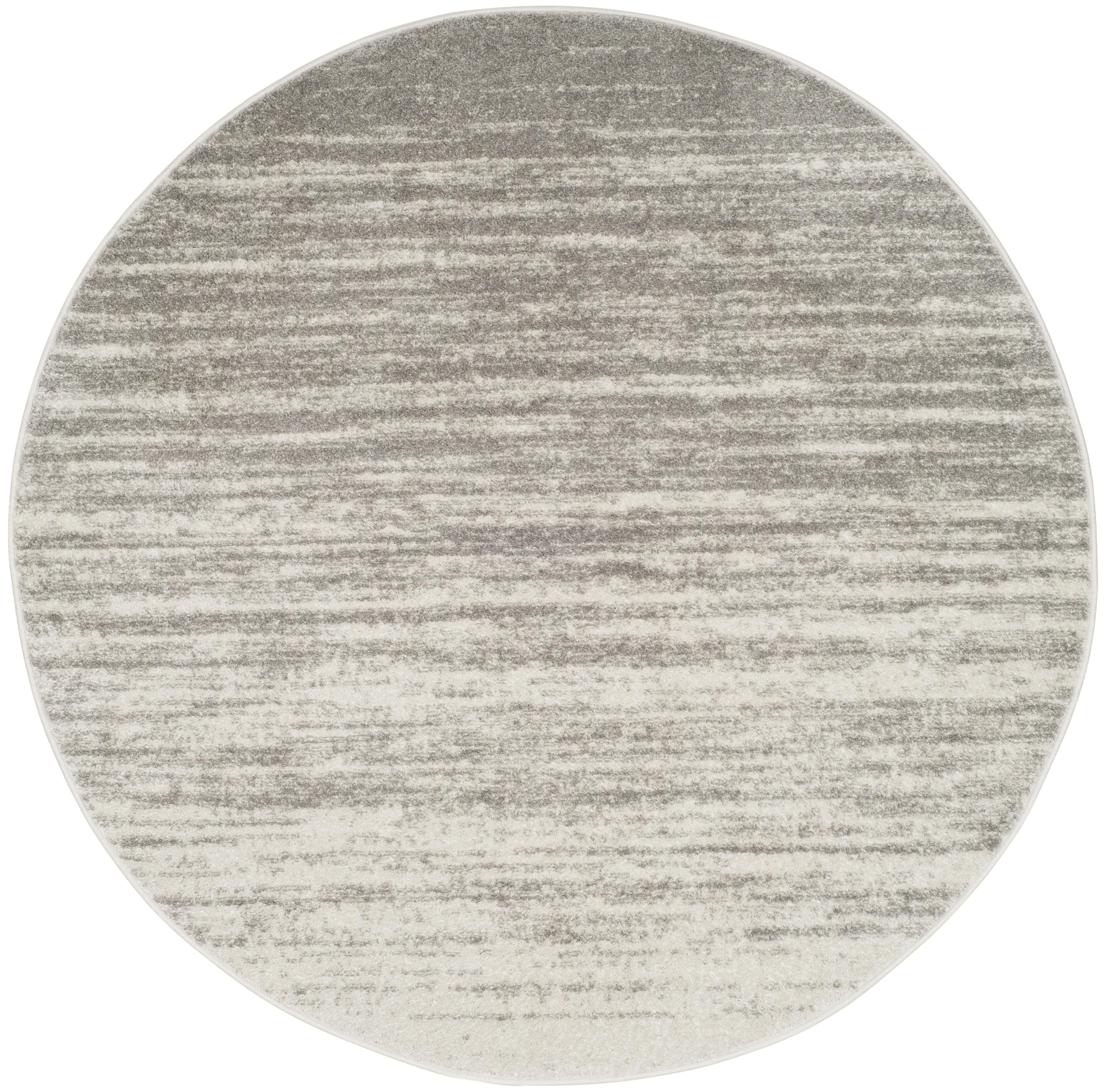 Adirondack ADR113 Machine Made Indoor Area Rug - Light Grey/Grey - 6' Round - Safavieh