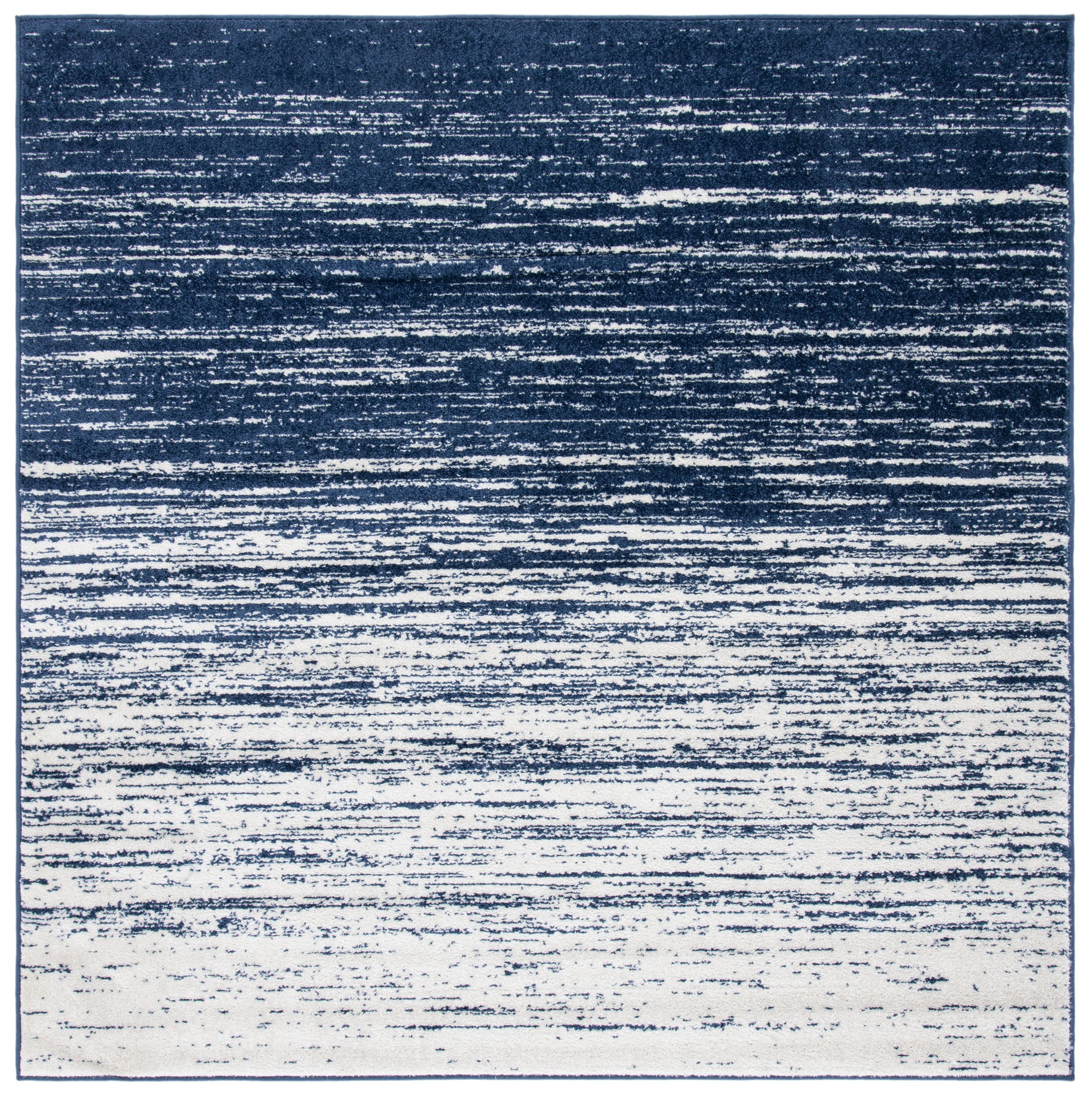 SAFAVIEH Adirondack Esmond Abstract Area Rug, Navy/Ivory, 6' x 6' Square