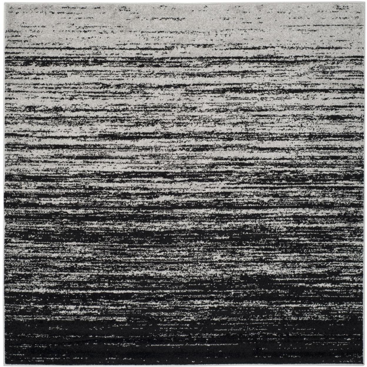 Adirondack ADR113 Machine Made Indoor Area Rug - Silver/Black - 8'x8' - Safavieh